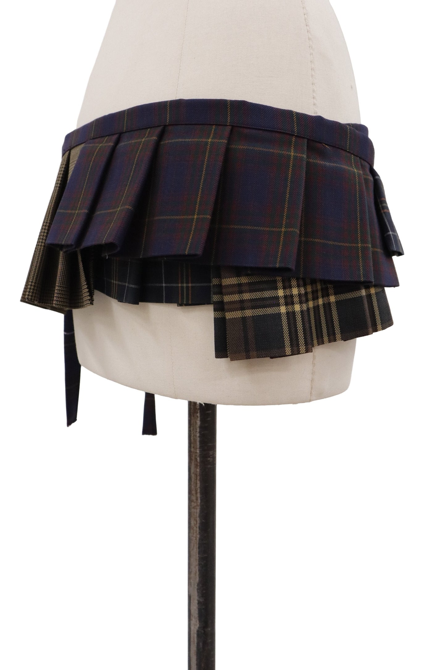 plaid tiered mini skirt/RM-［2607-050］