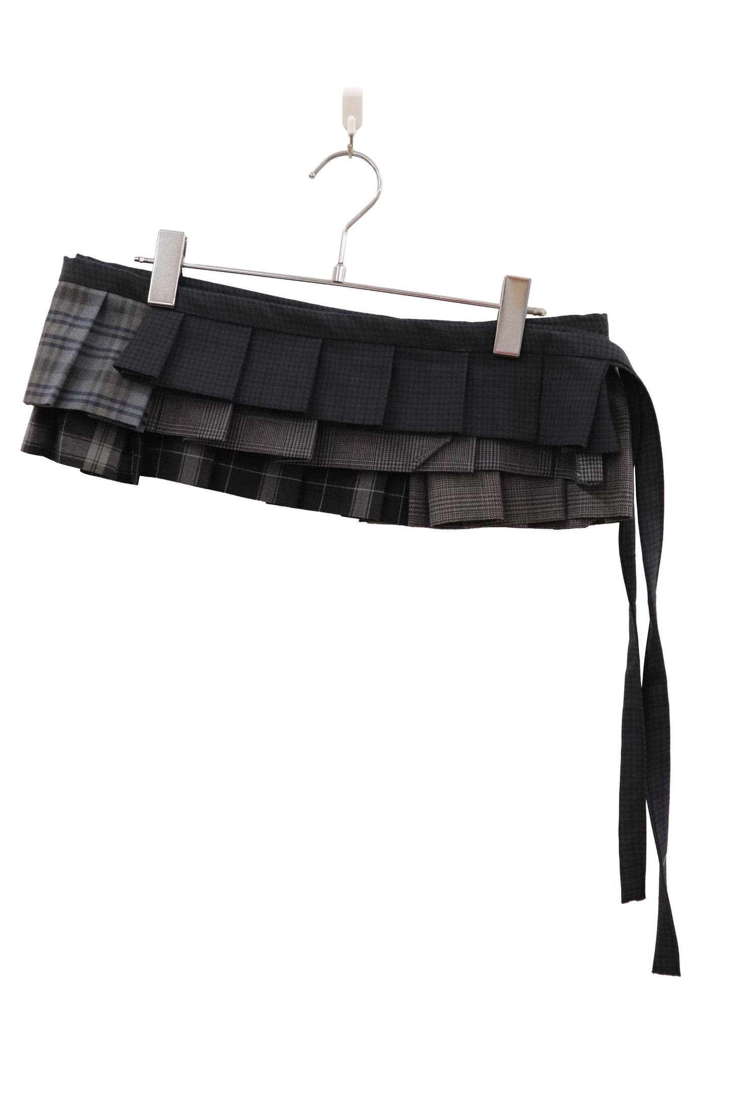 plaid tiered mini skirt/RM-［2607-049］