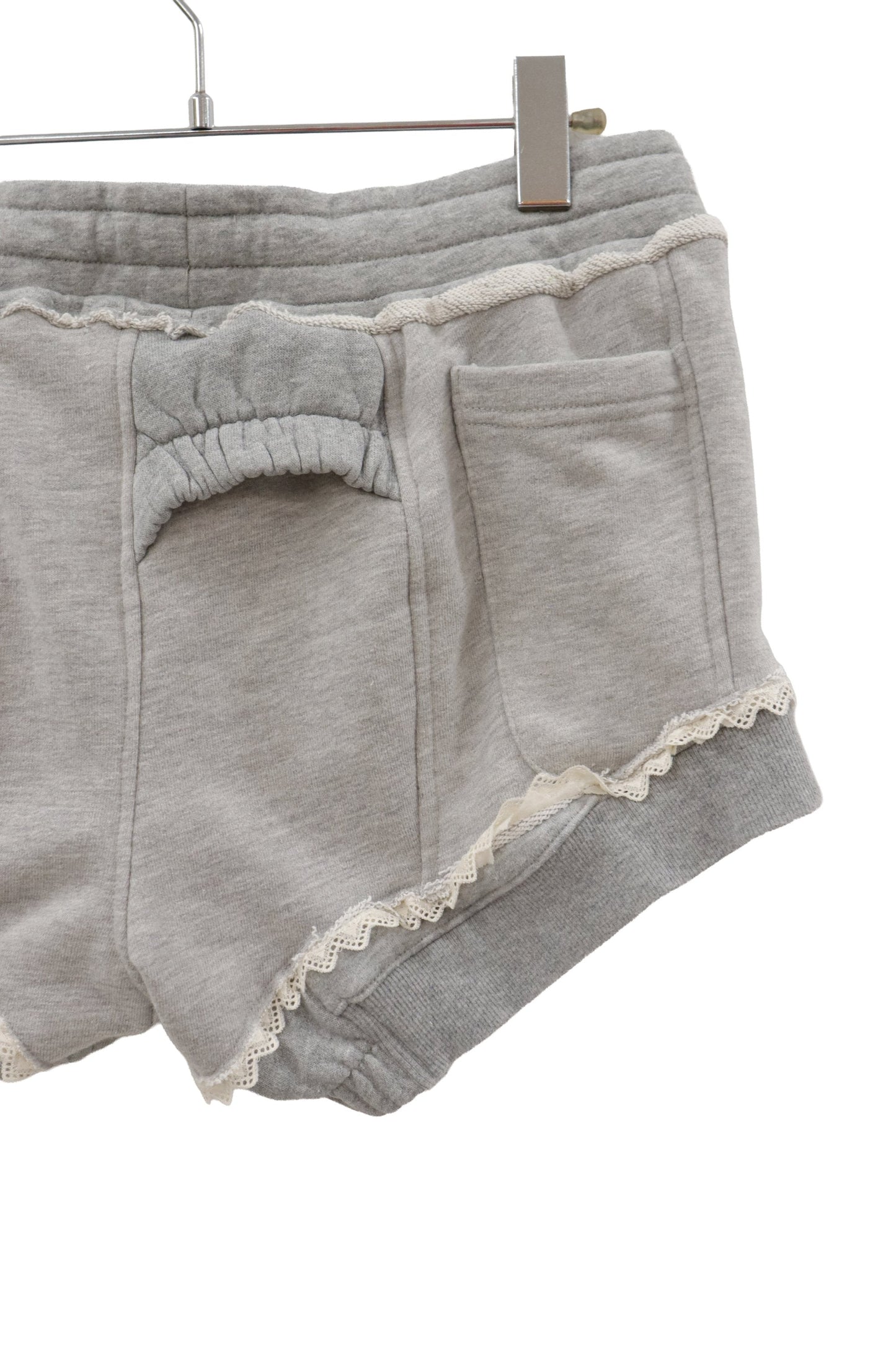 lace trim sweat shorts/RM-［2607-057］