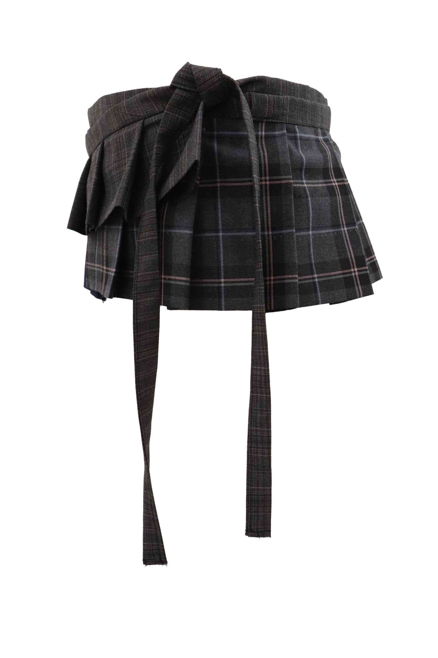 plaid tiered mini skirt/RM-［2607-048］
