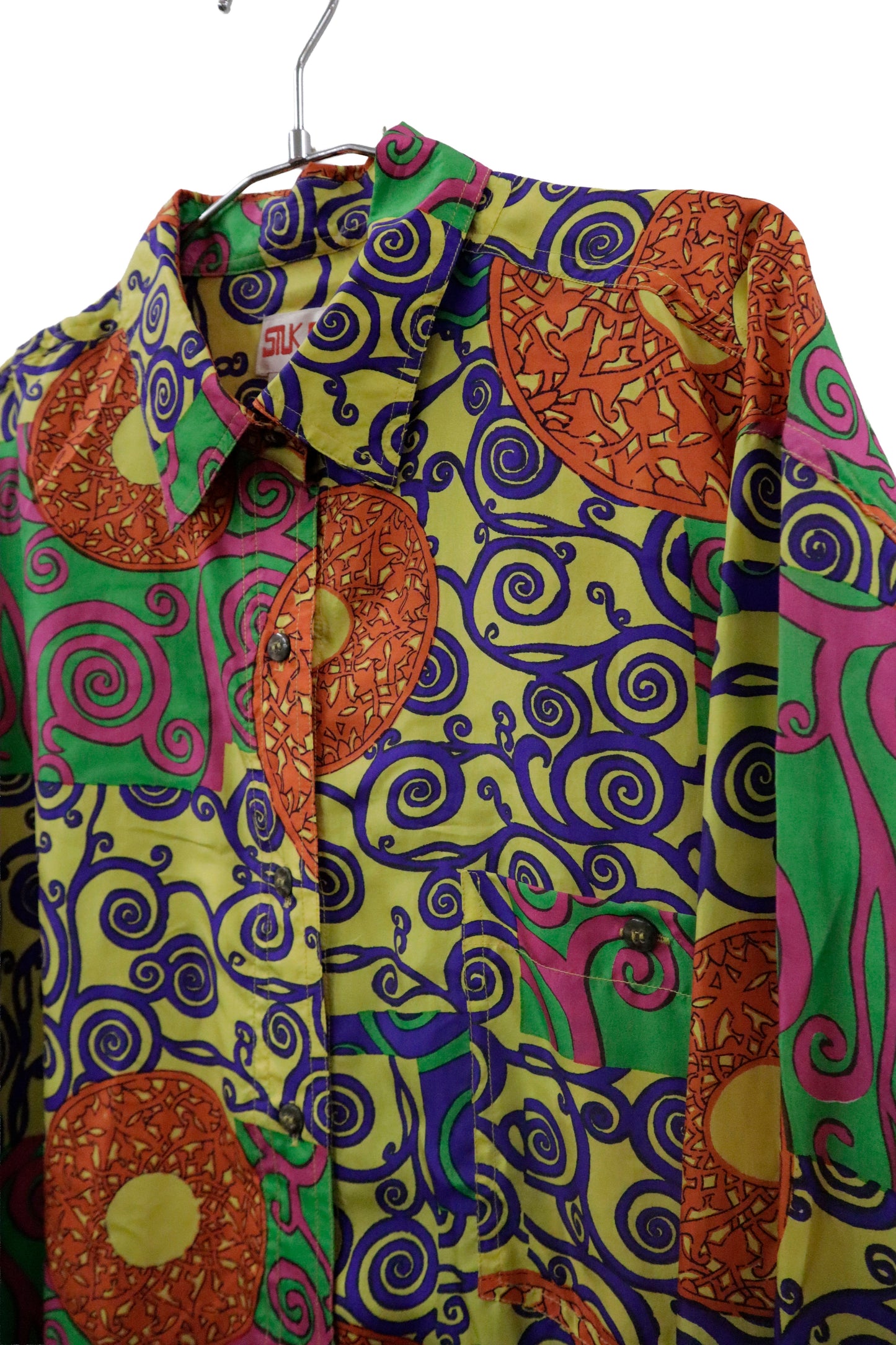 80’s silk shirt / NV-［2601-025］