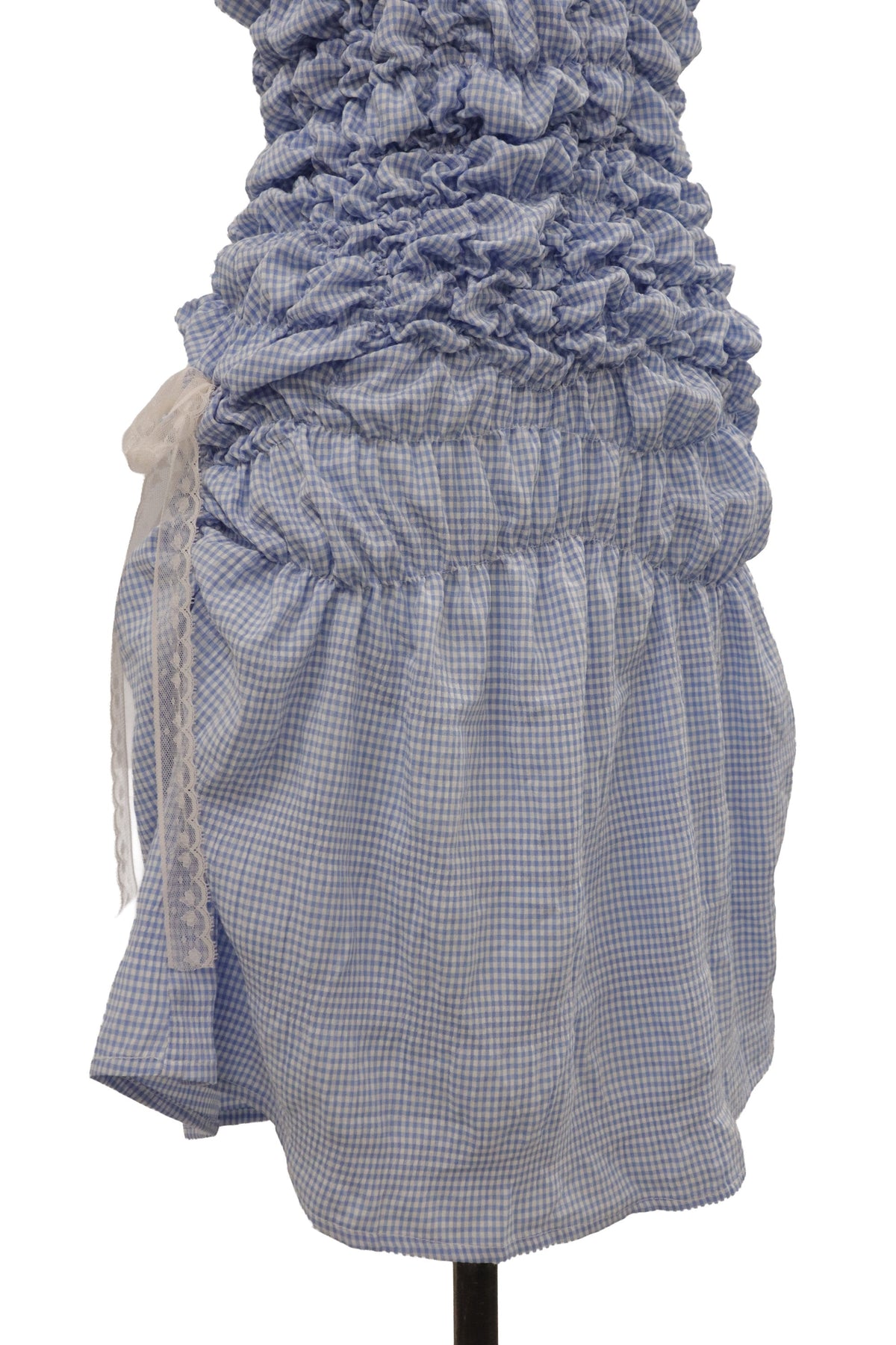 gingham shirring dress/KUSHA KUSHA PLAN/RM-［2607-081］