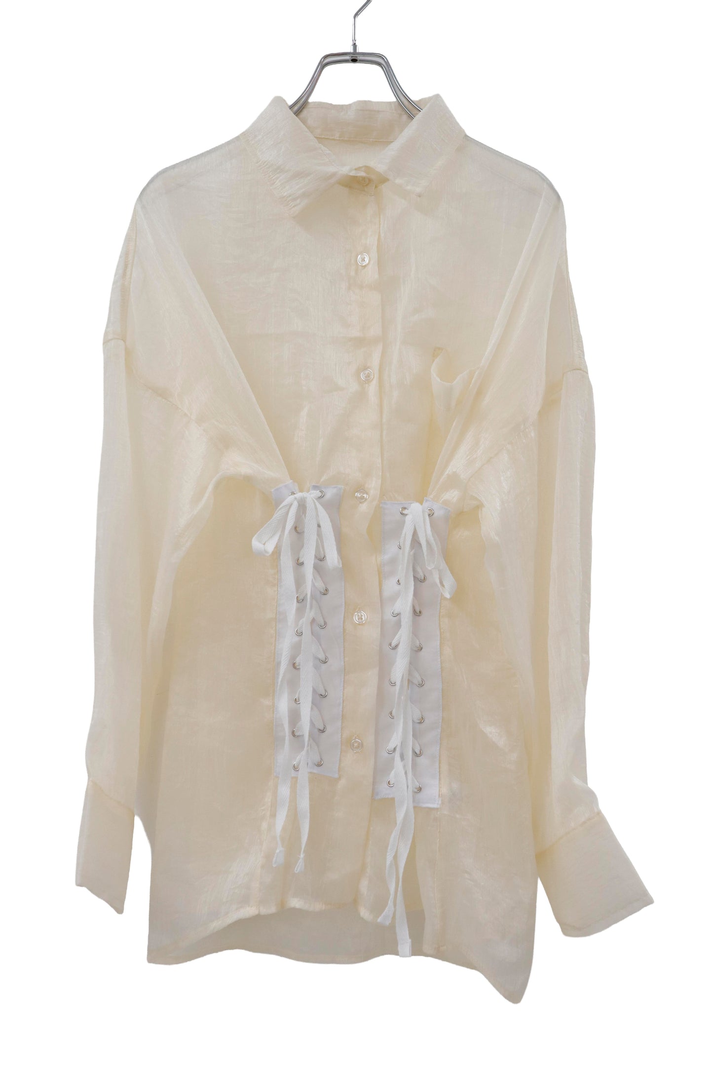 lace up shirt/RM-［2605-038］