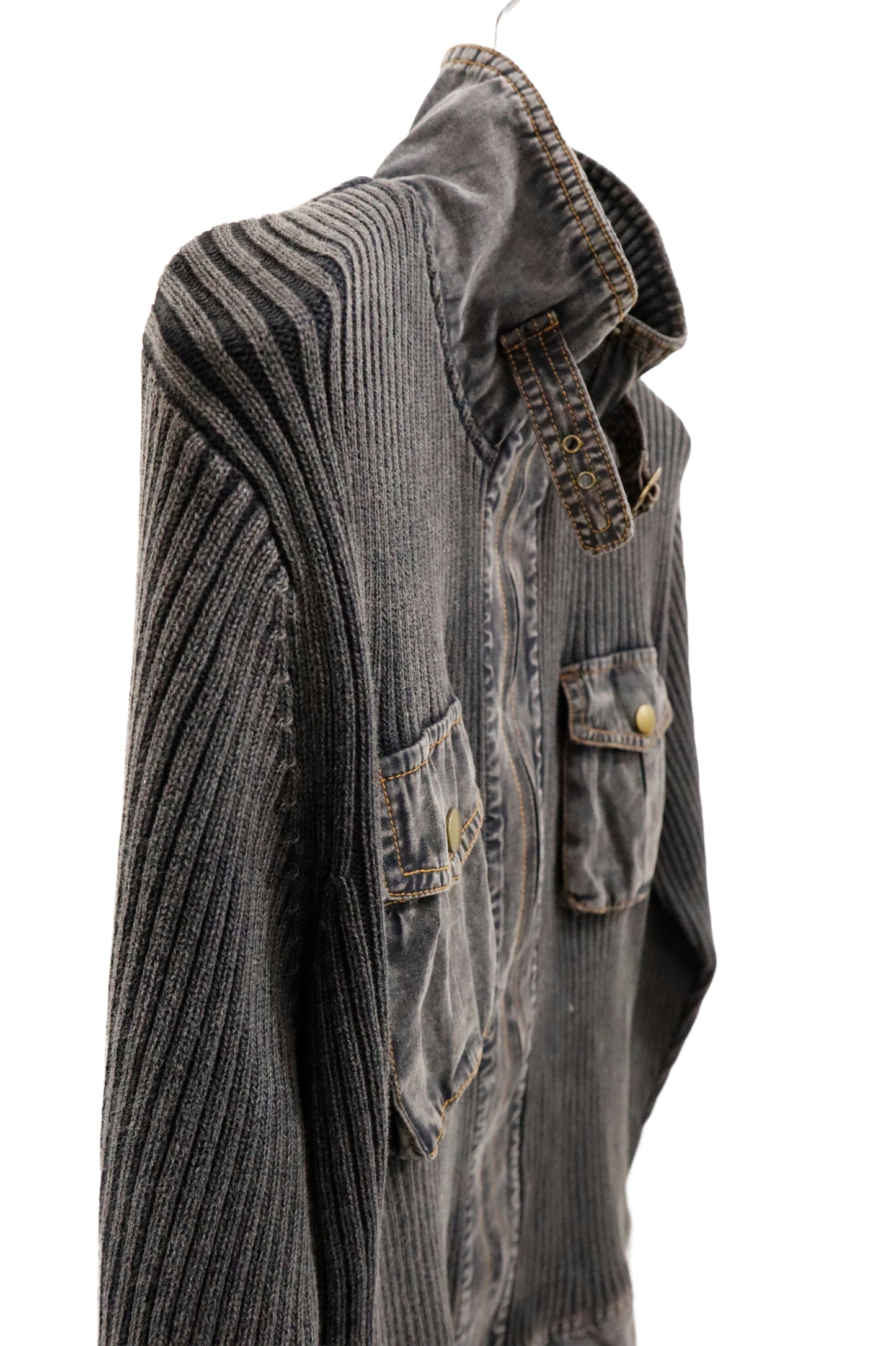 rib knit ZIP tops/U-［2603-004］