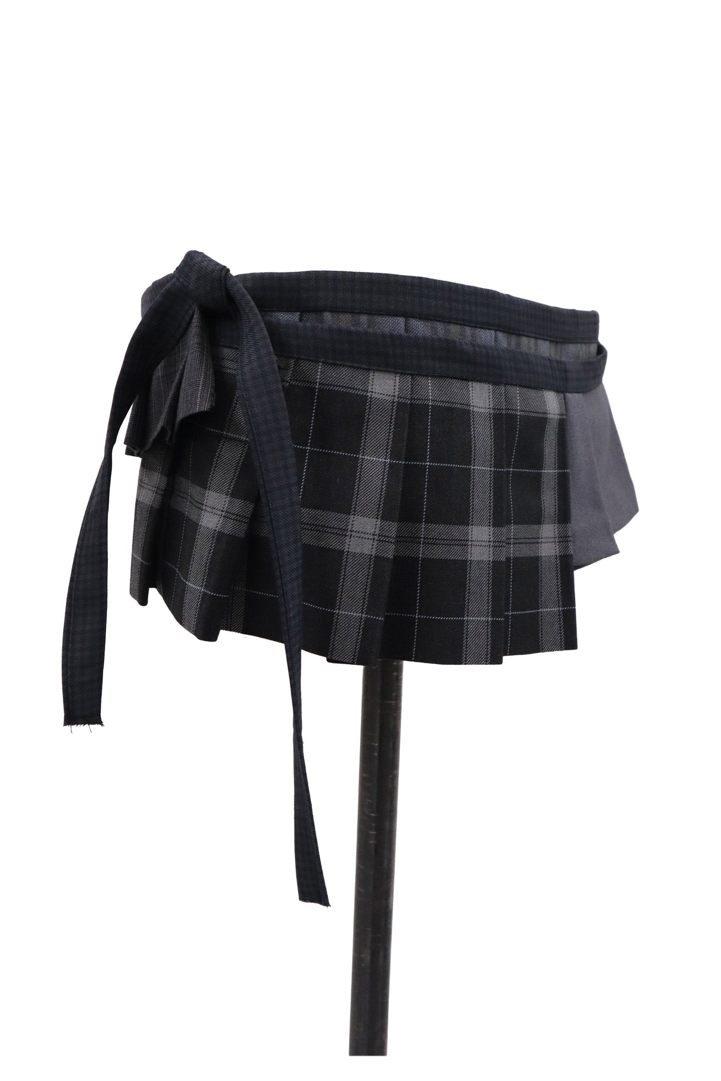 plaid tiered mini skirt/RM-［2607-045］
