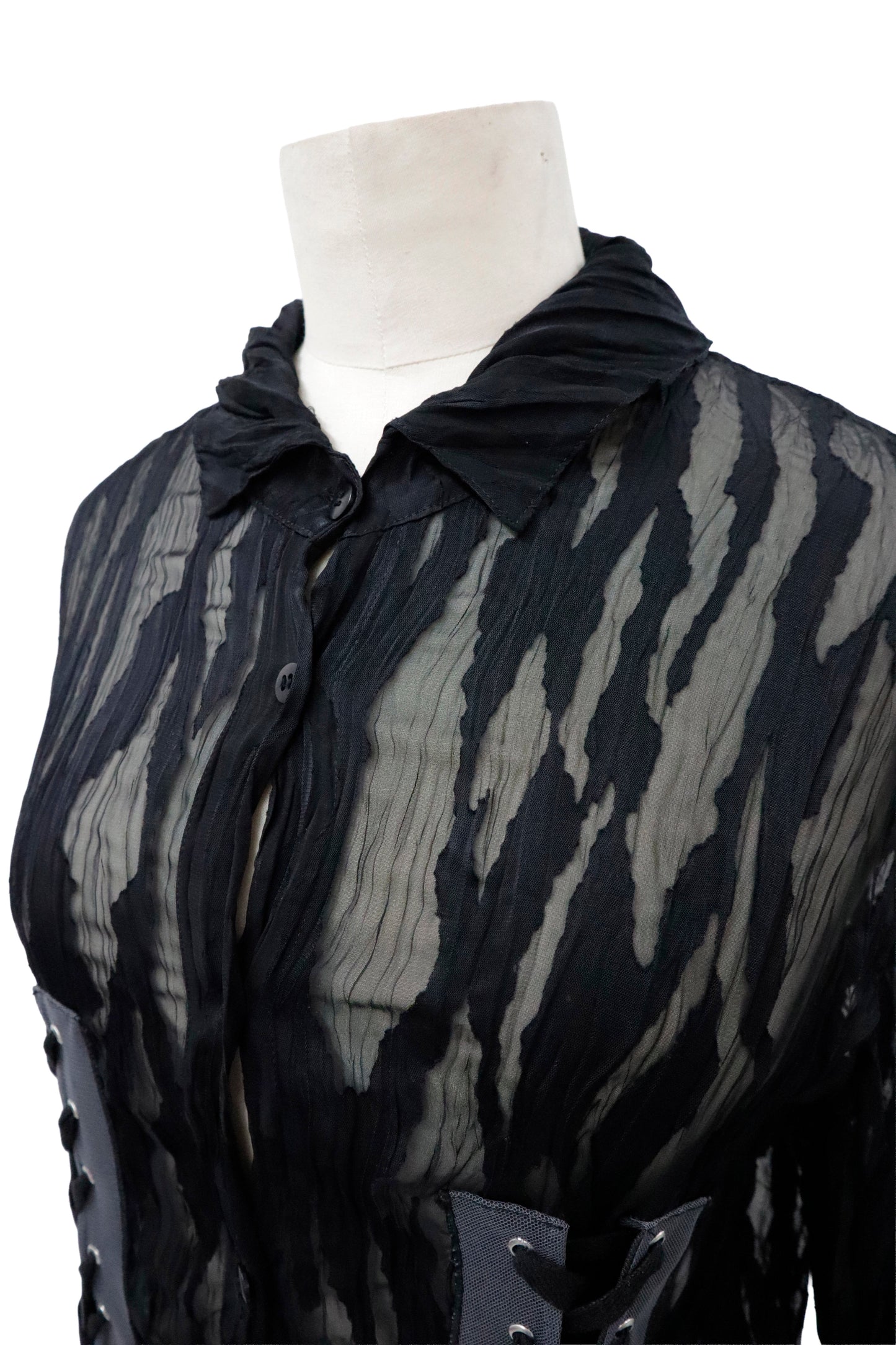 lace up shirt/RM-［2605-021］