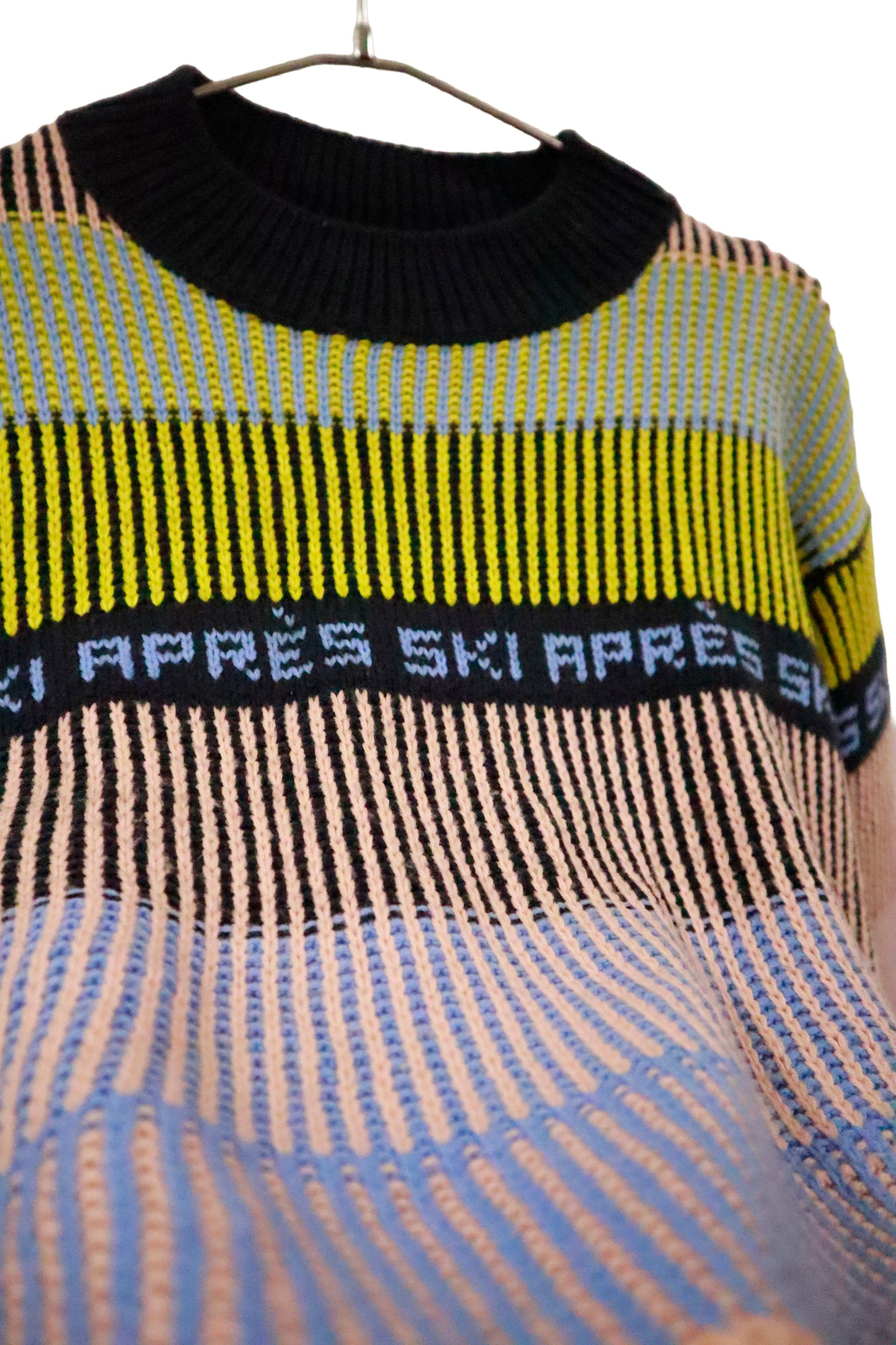 00's border knit sweater /U-［2601B-011］
