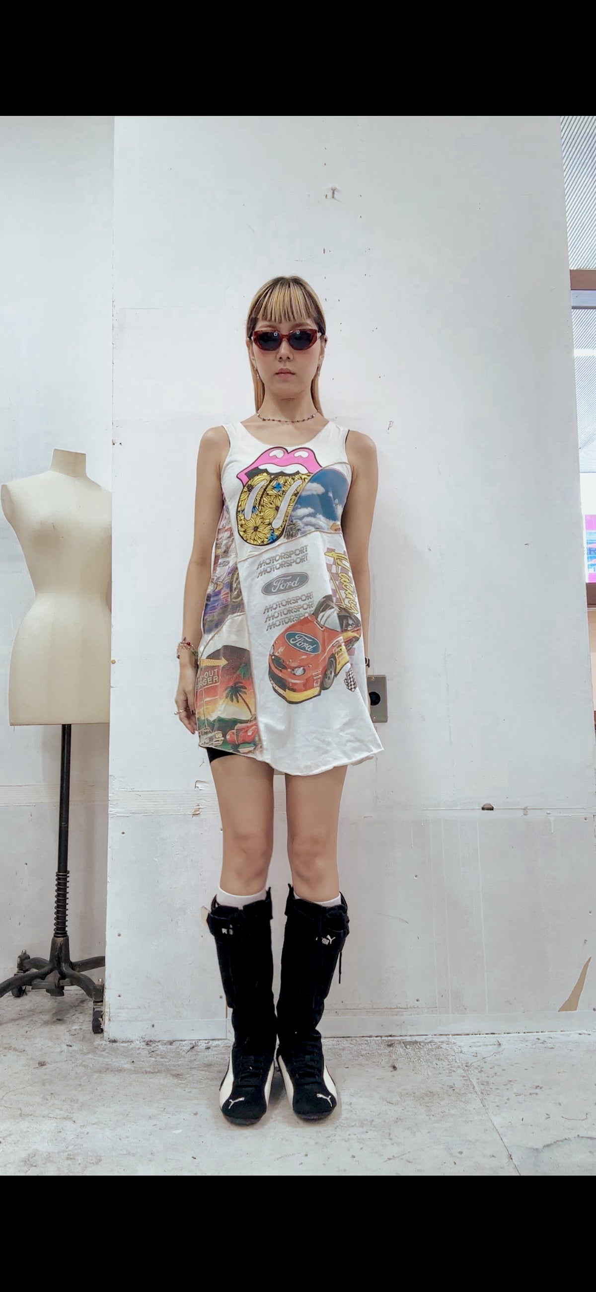 Rolling Stones racing long tanktop/RM-［2606-020］
