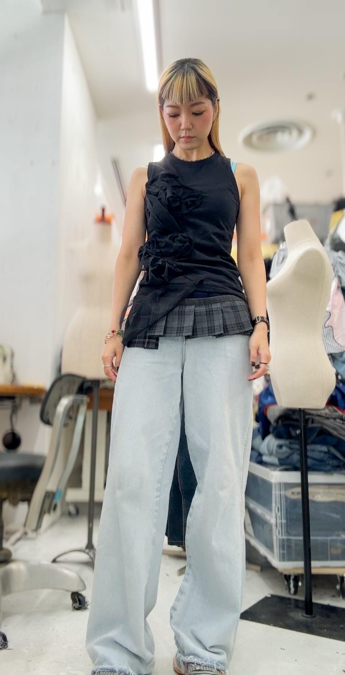 Pleats wrap skirt/RM-［2607-047］