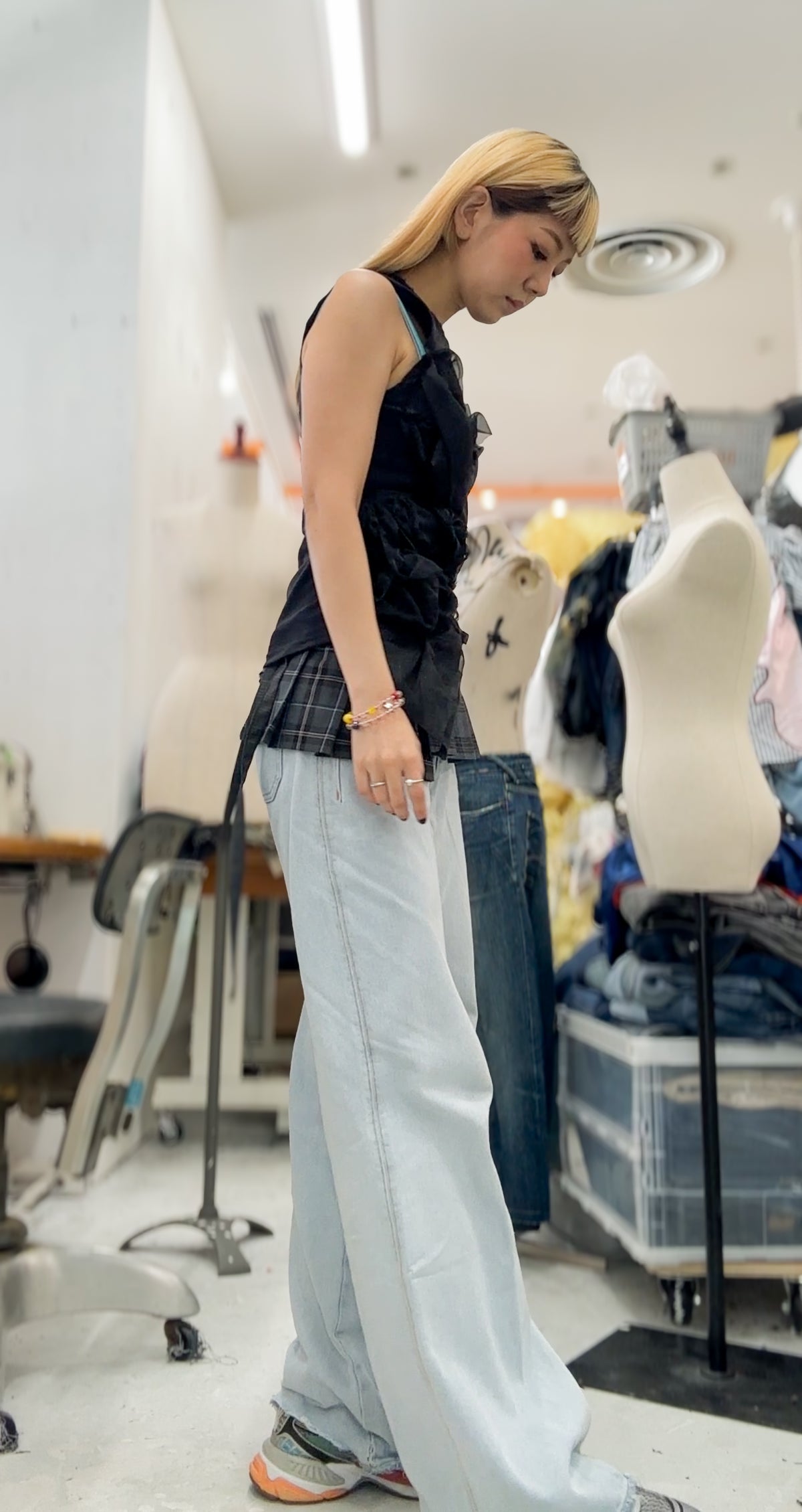Pleats wrap skirt/RM-［2607-047］
