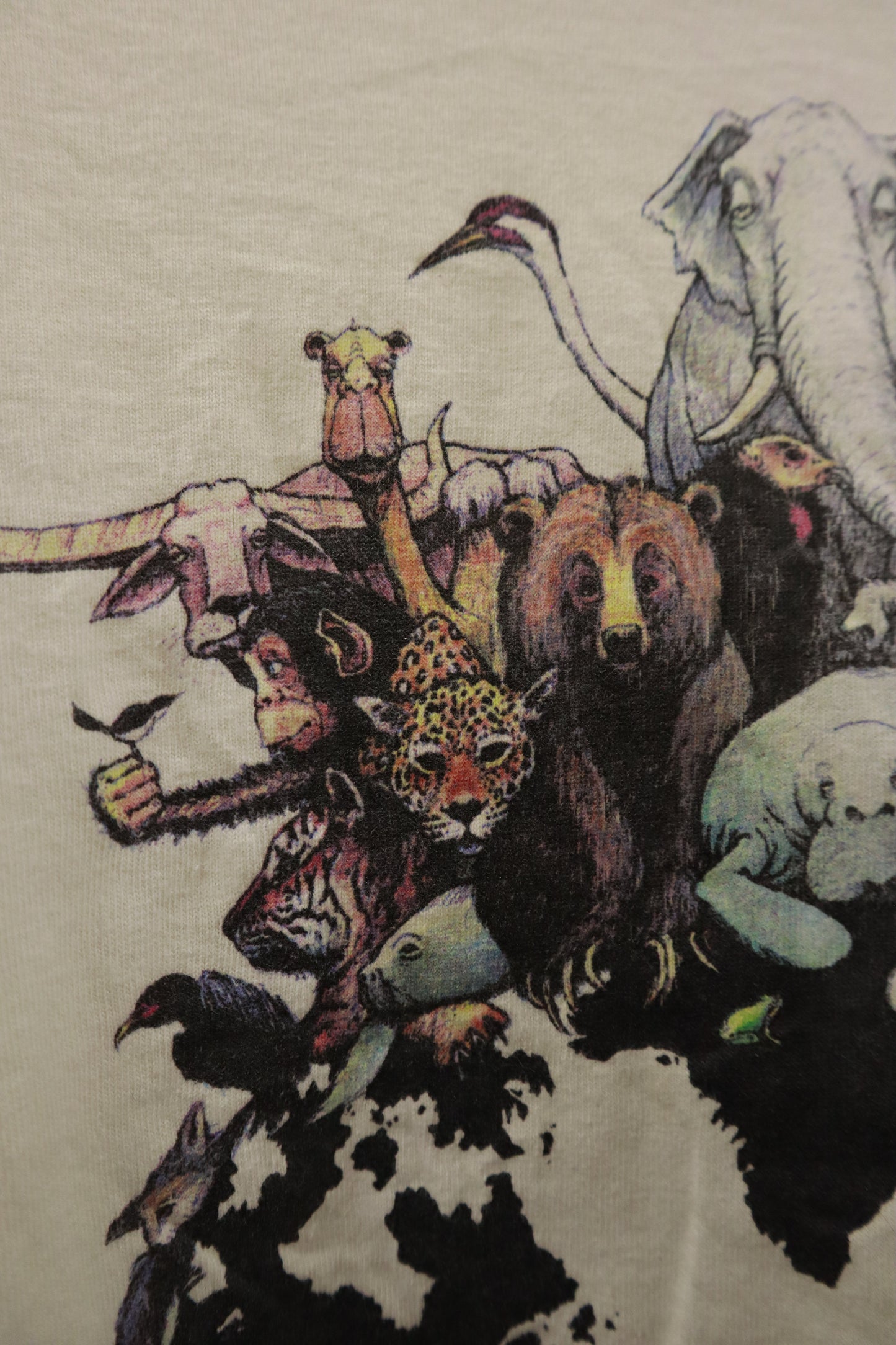 90’s Human-i-Tees ”animal print” L/S Tee / NV-［2601-004］
