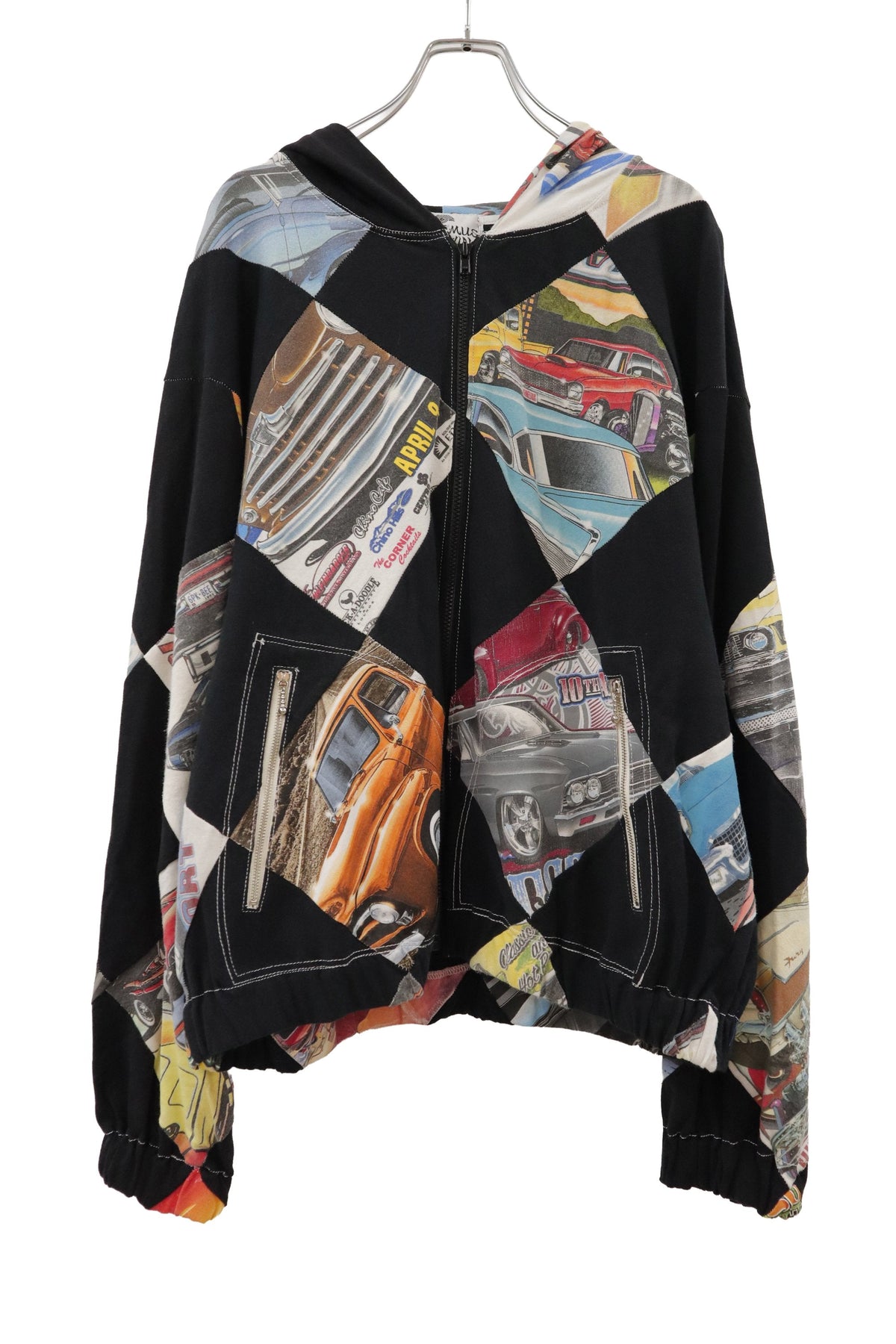 patchwork zip f hoodie/RM-［2608-094］