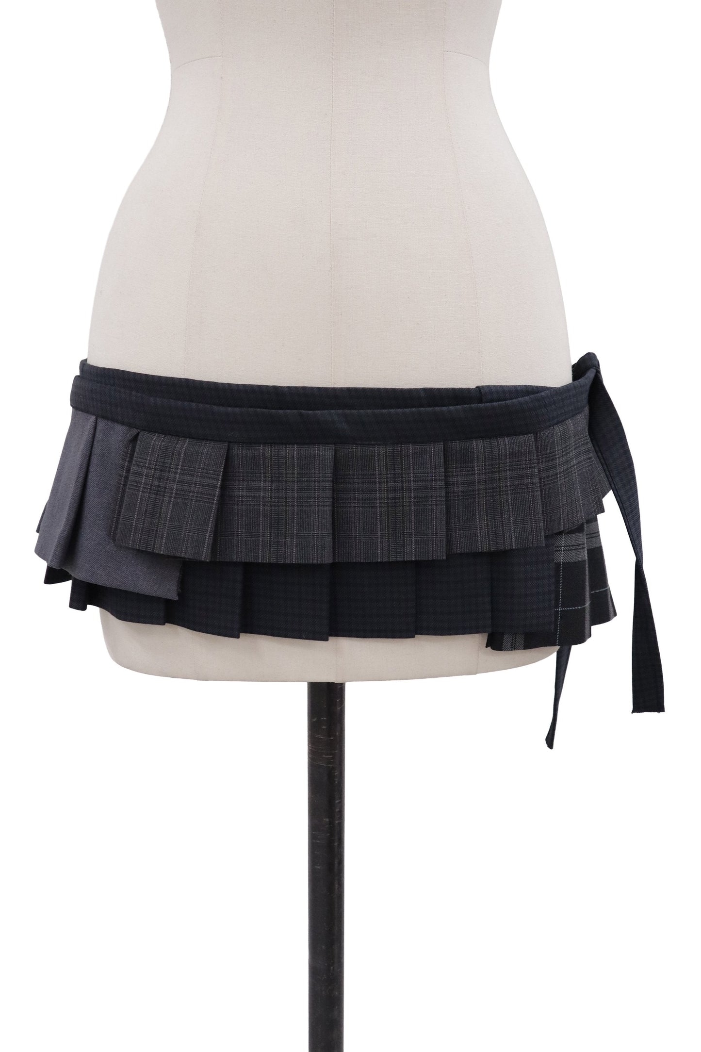 plaid tiered mini skirt/RM-［2607-045］