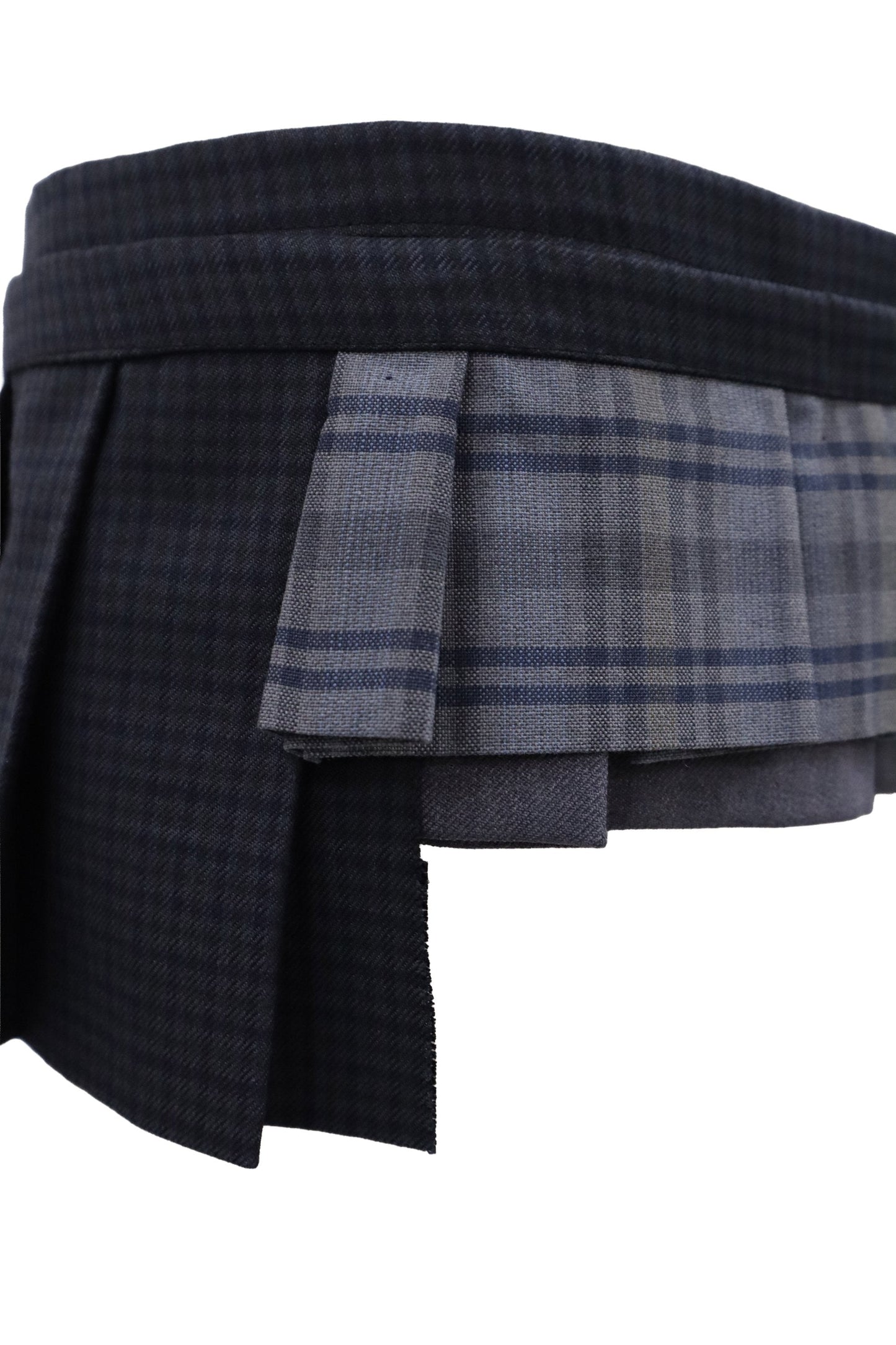 plaid tiered mini skirt/RM-［2607-046］
