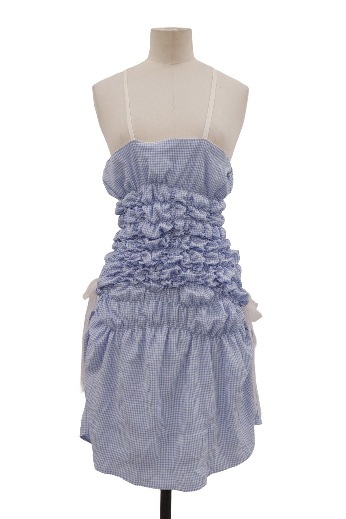 gingham shirring dress/KUSHA KUSHA PLAN/RM-［2607-081］