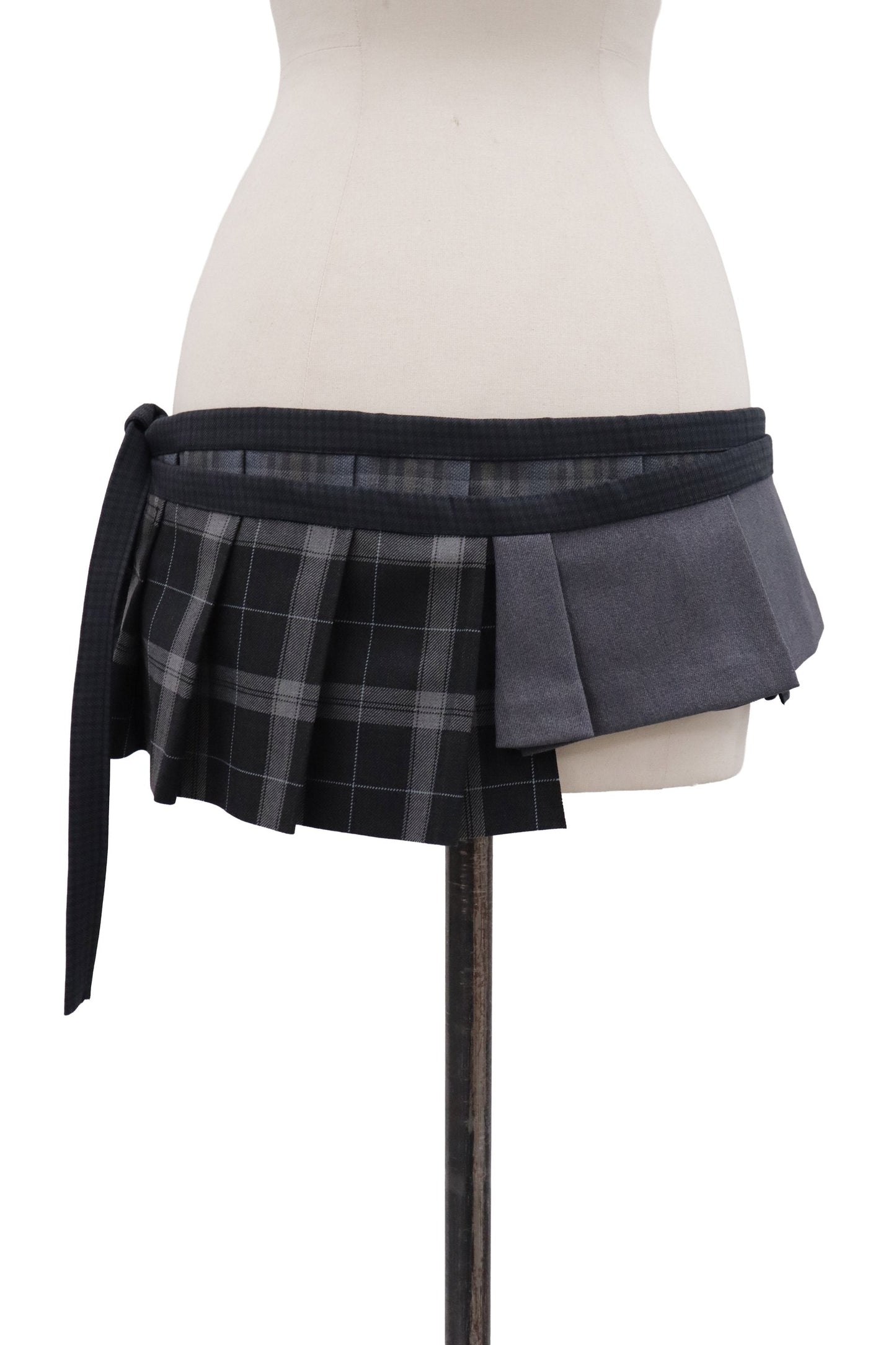 plaid tiered mini skirt/RM-［2607-045］