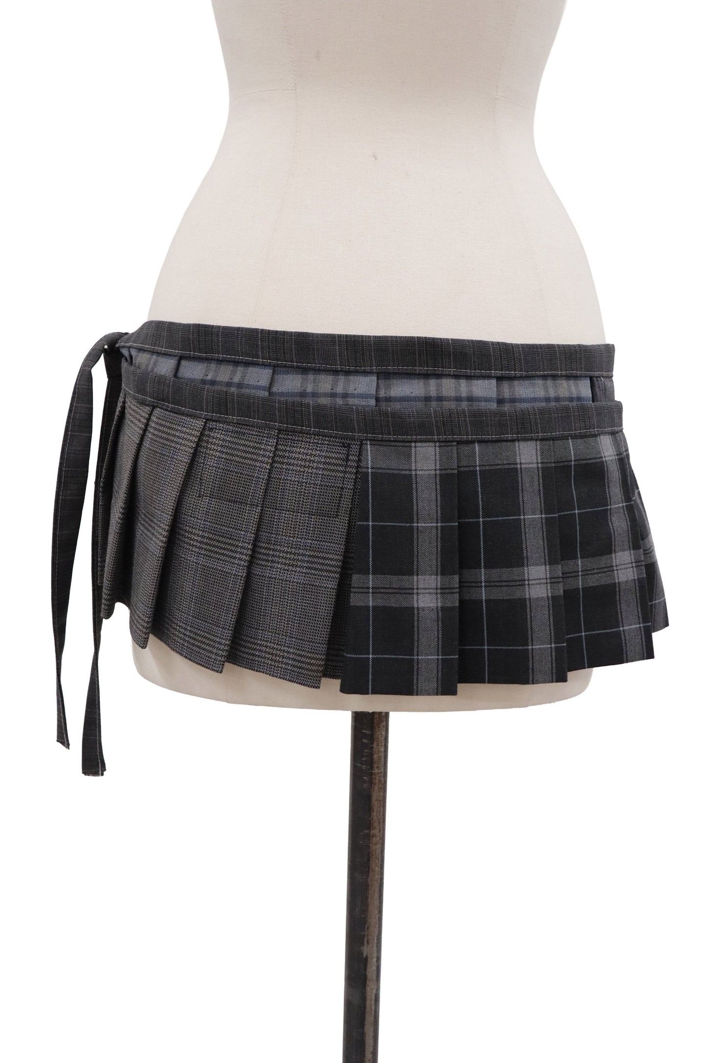 plaid tiered mini skirt/RM-［2607-044］