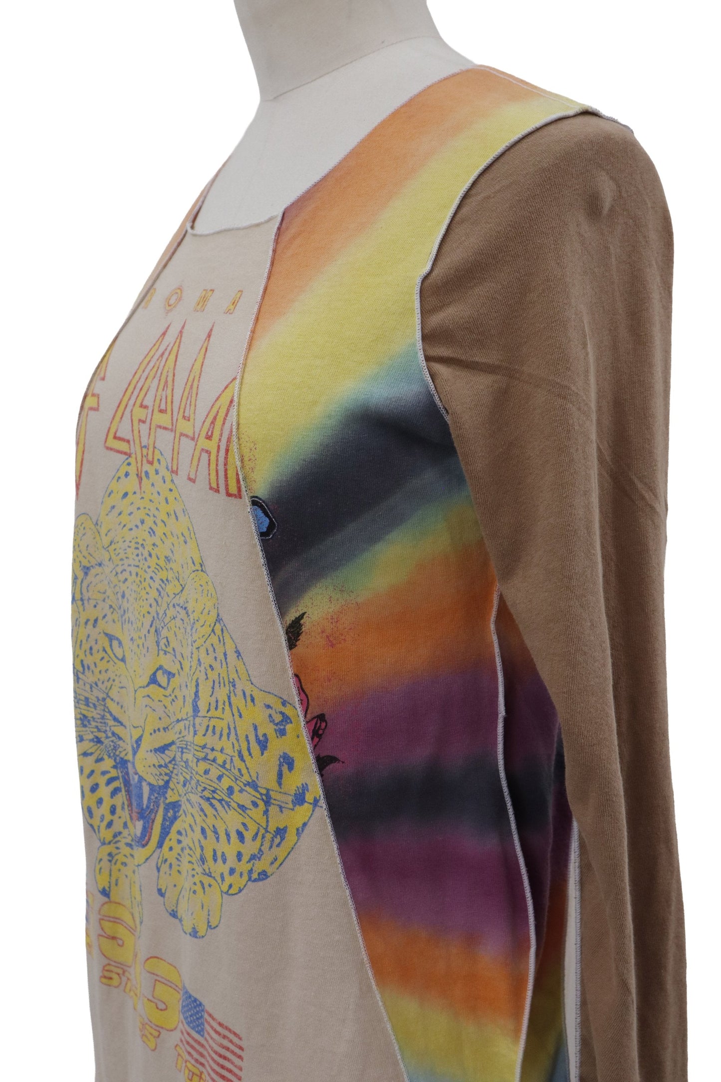 Def Leppard tiger tie-dye raglan top/RM-［2607-028］