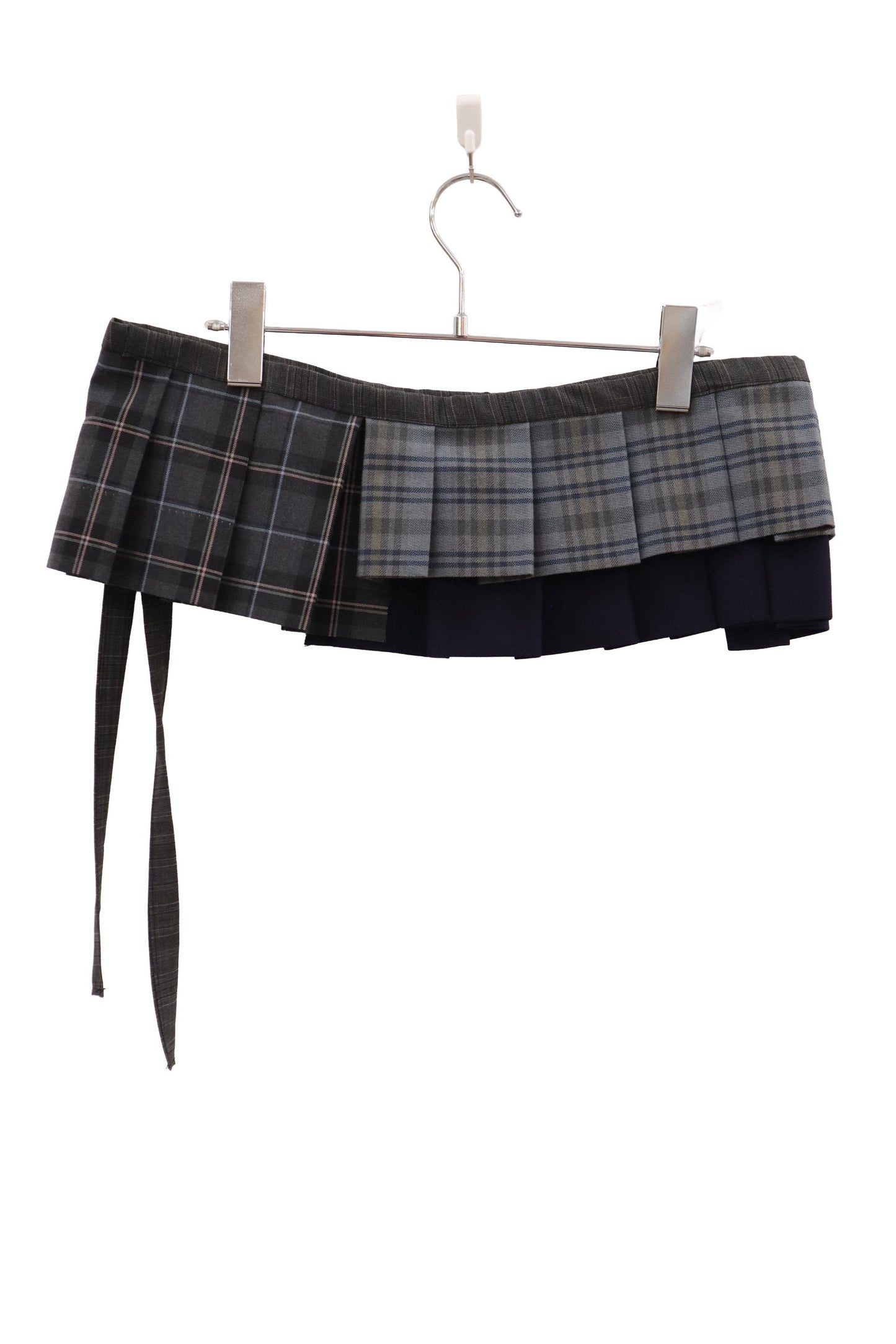 plaid tiered mini skirt/RM-［2607-048］