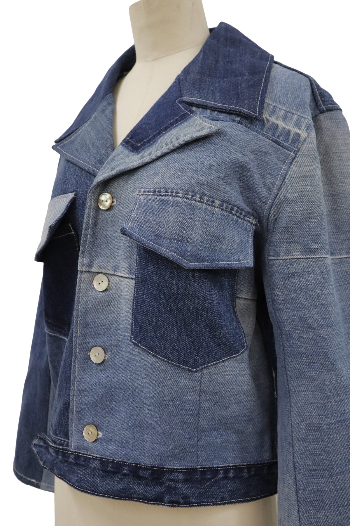 patchwork denim jacket/RM-［2608-097］