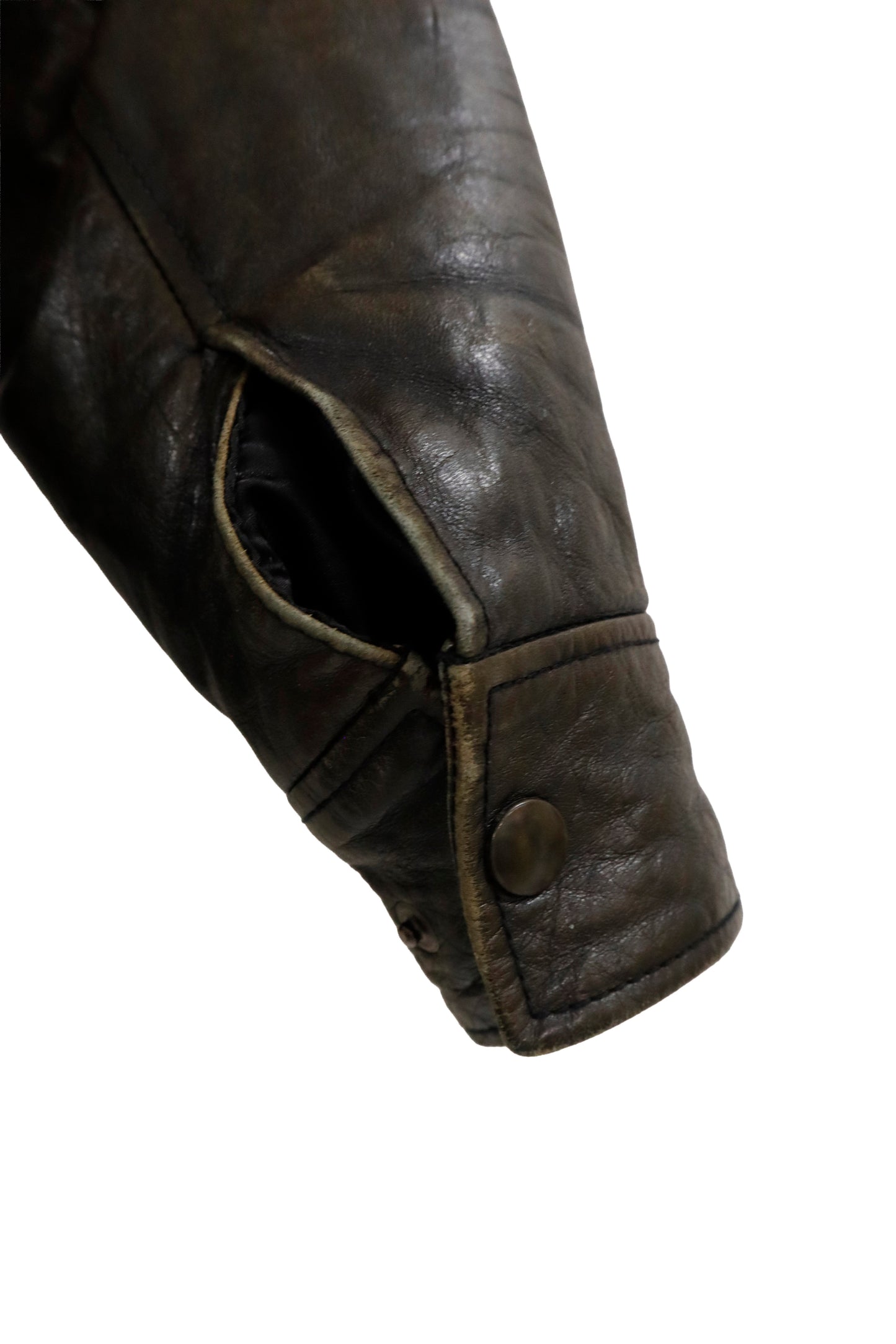 Black Leather Zip Jacket /U-［2601-059］