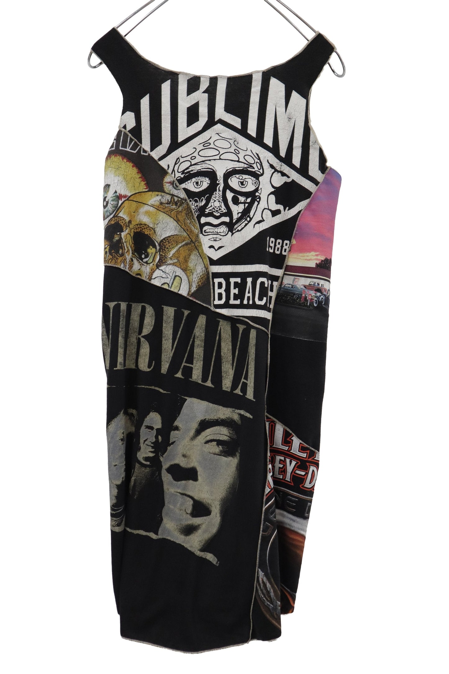 AC/DC lace up long tanktop/RM-［2606-021］
