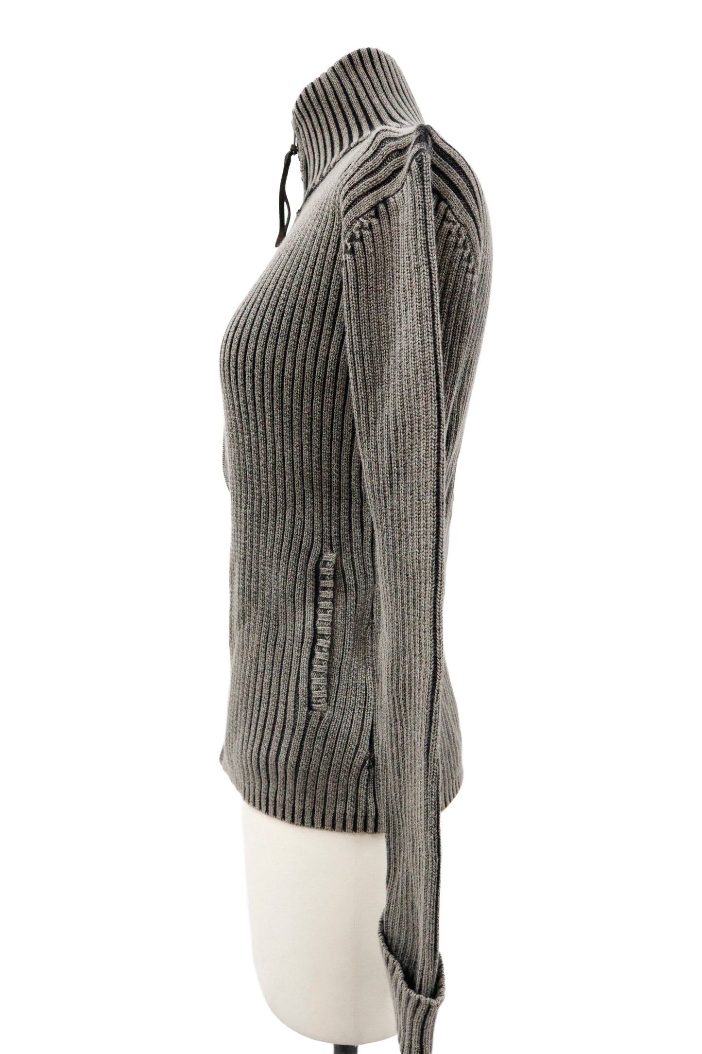 rib knit ZIP tops/U-［2603-002］