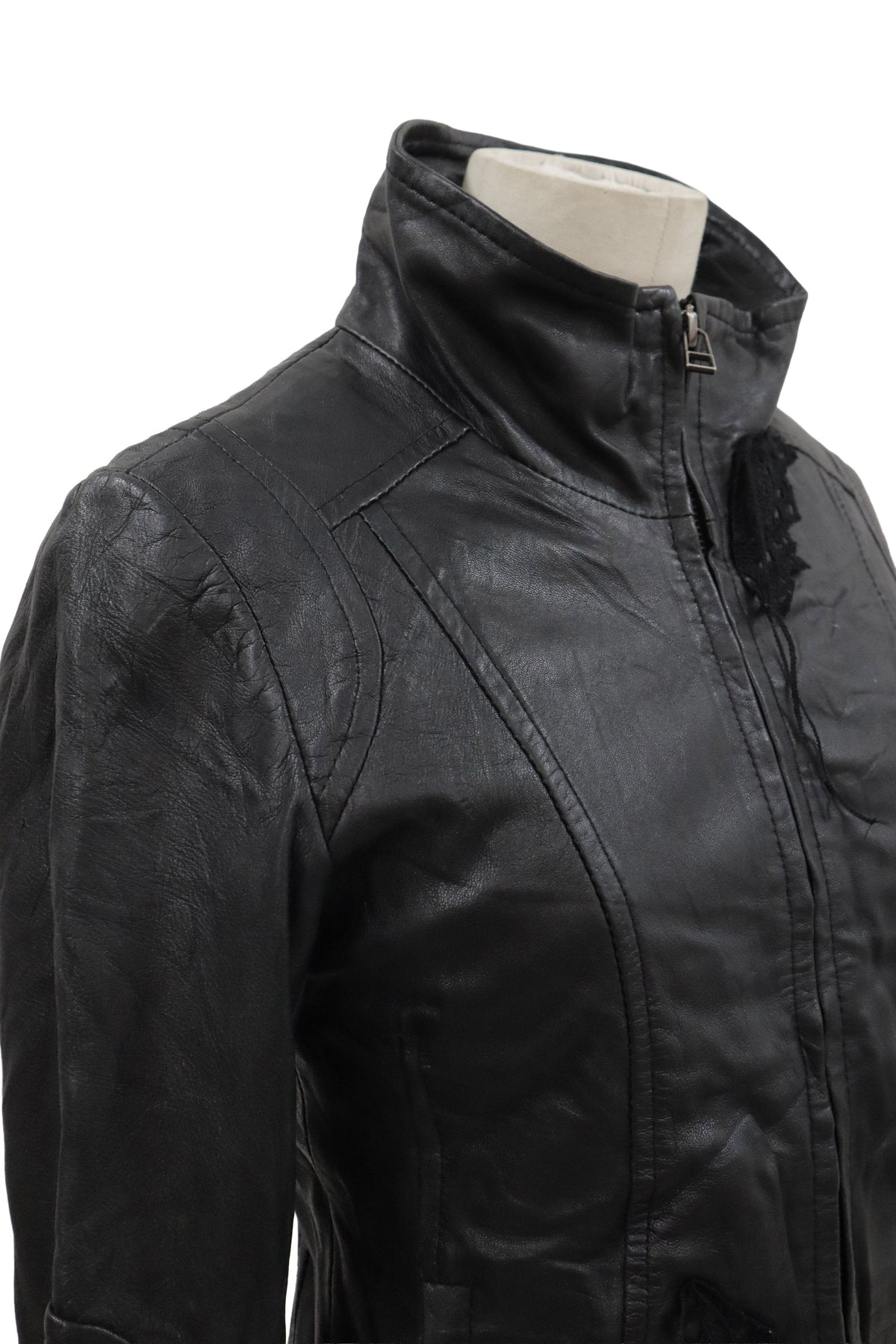 lace leather jacket/RM-［2608-104］