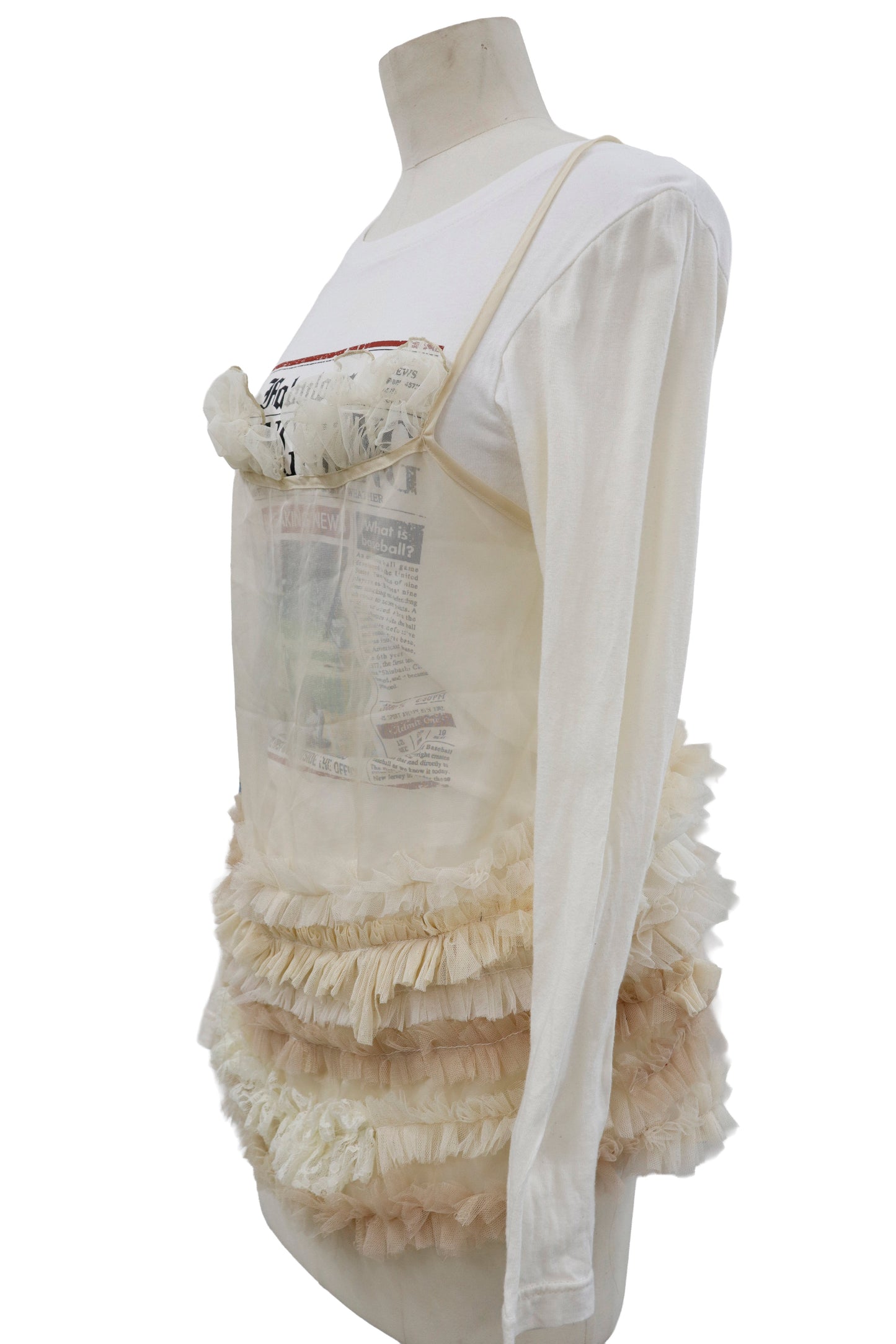 ruffle sheer tops/RM-［2604-029］