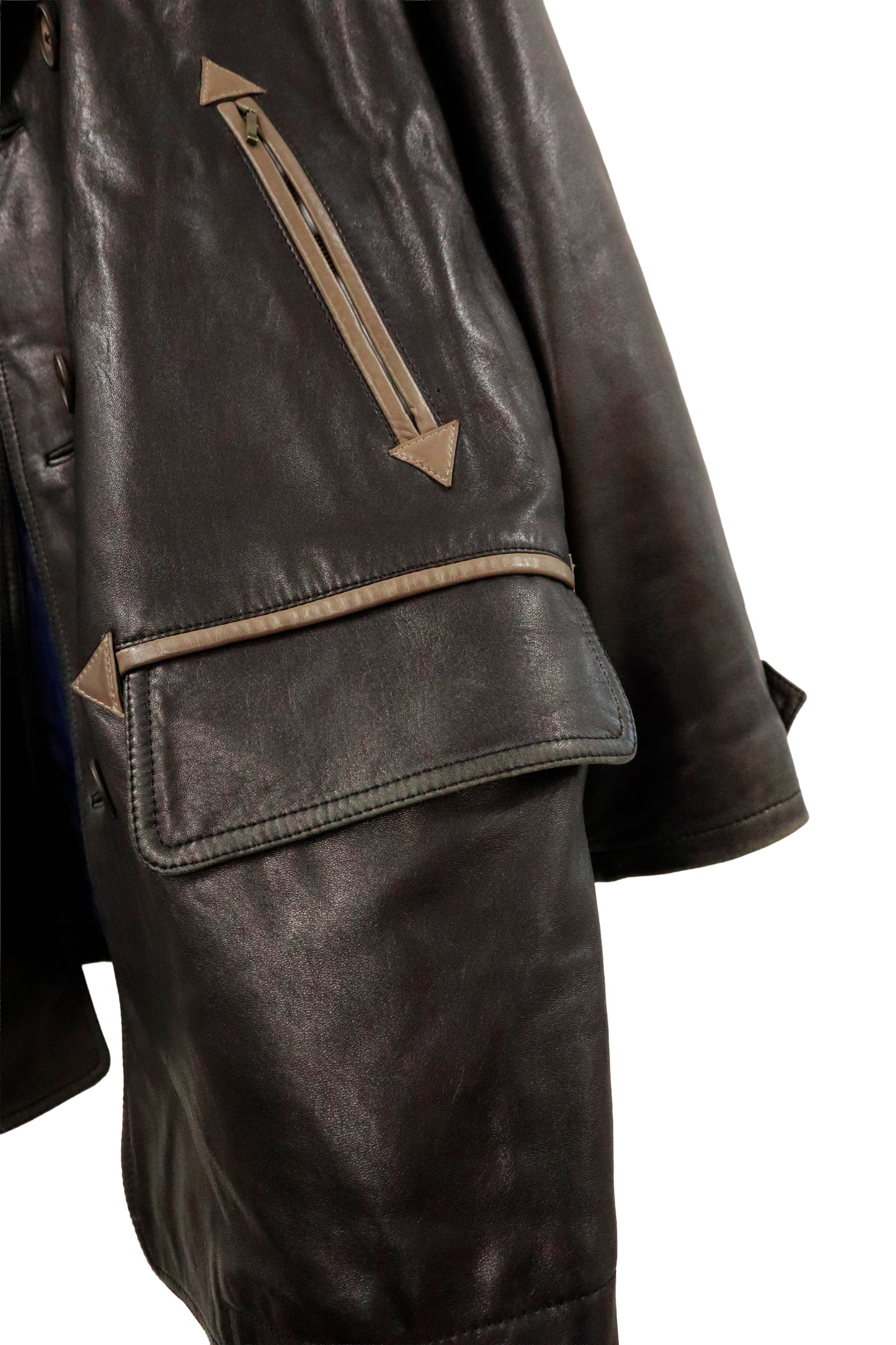 90's leather car coat / U-［2601-001］