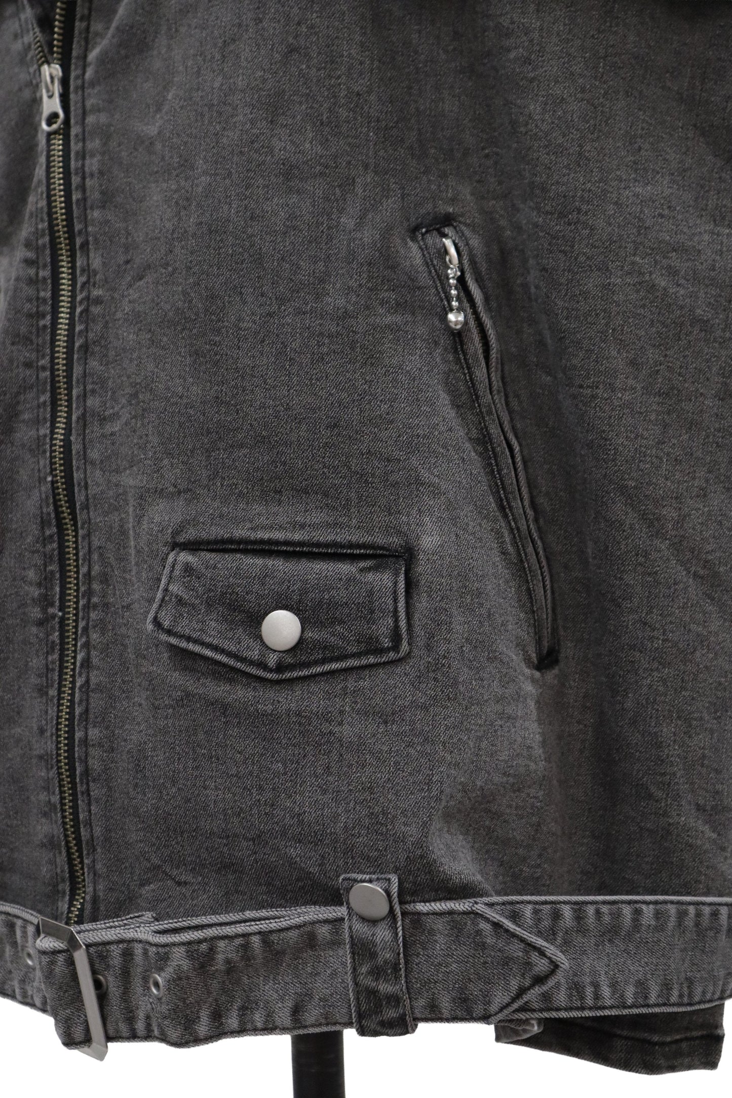 black denim riders vest /U-［2606-009］