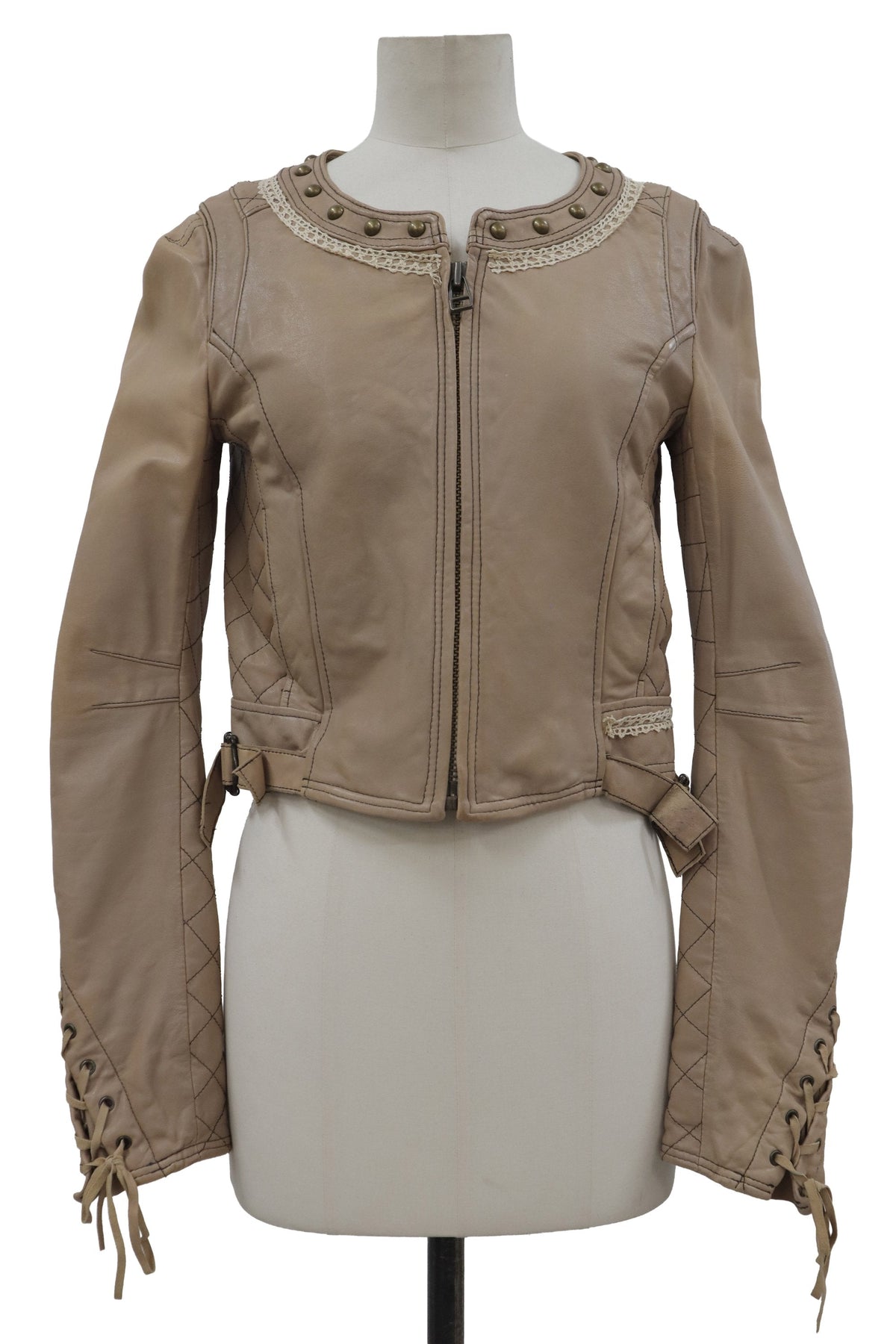 decorative leather jacket/RM-［2608-105］