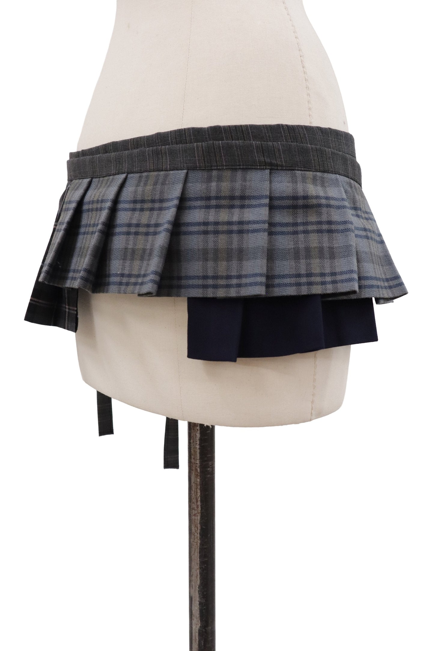 plaid tiered mini skirt/RM-［2607-048］