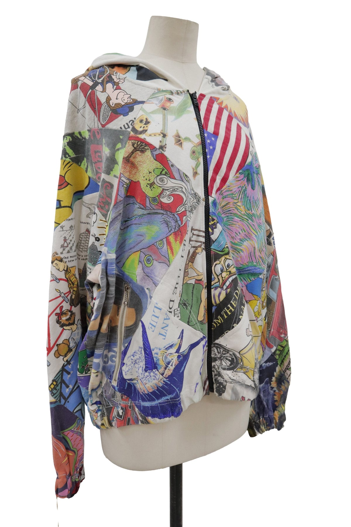 patchwork zip f hoodie/RM-［2608-093］