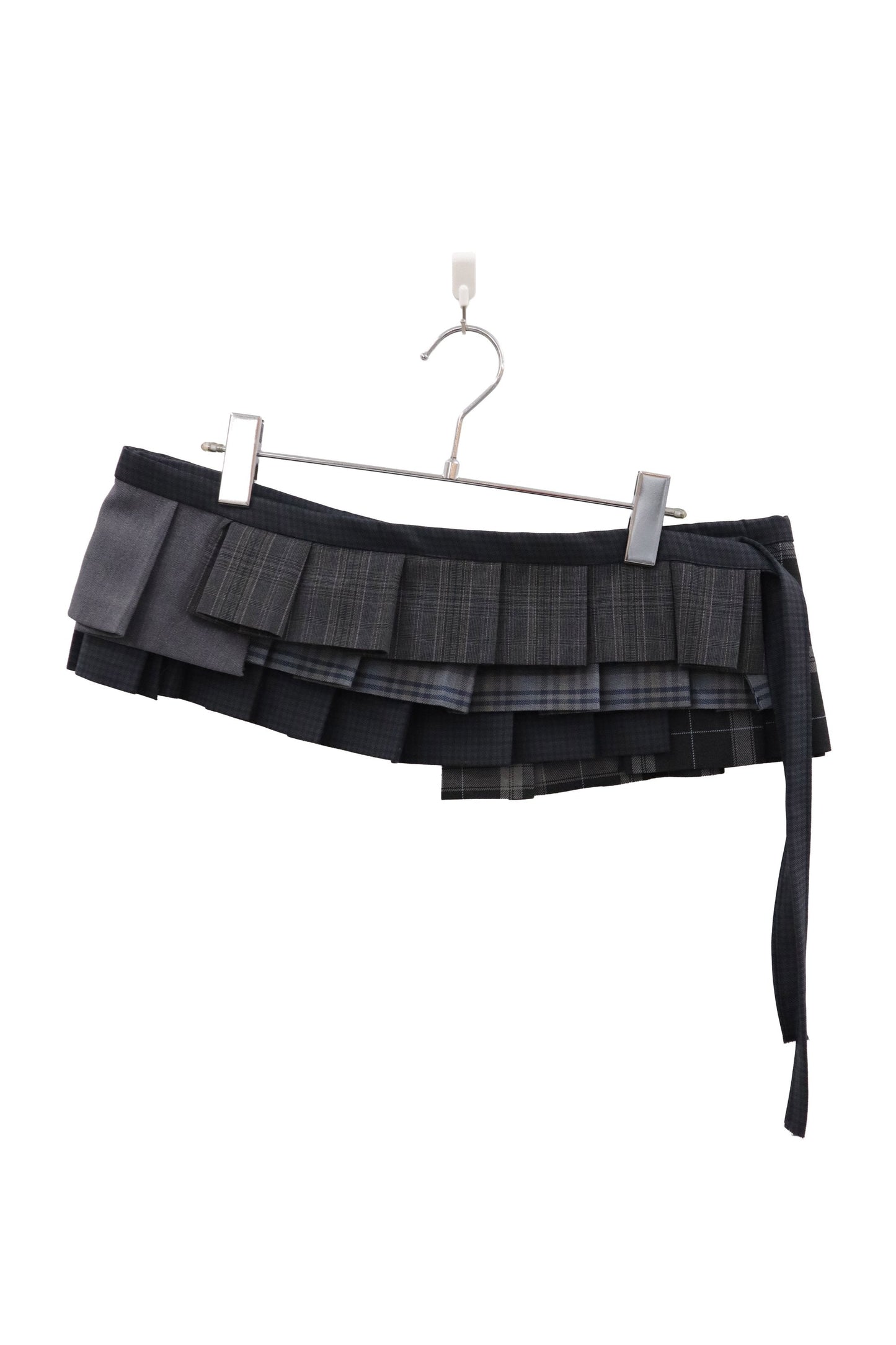 plaid tiered mini skirt/RM-［2607-045］
