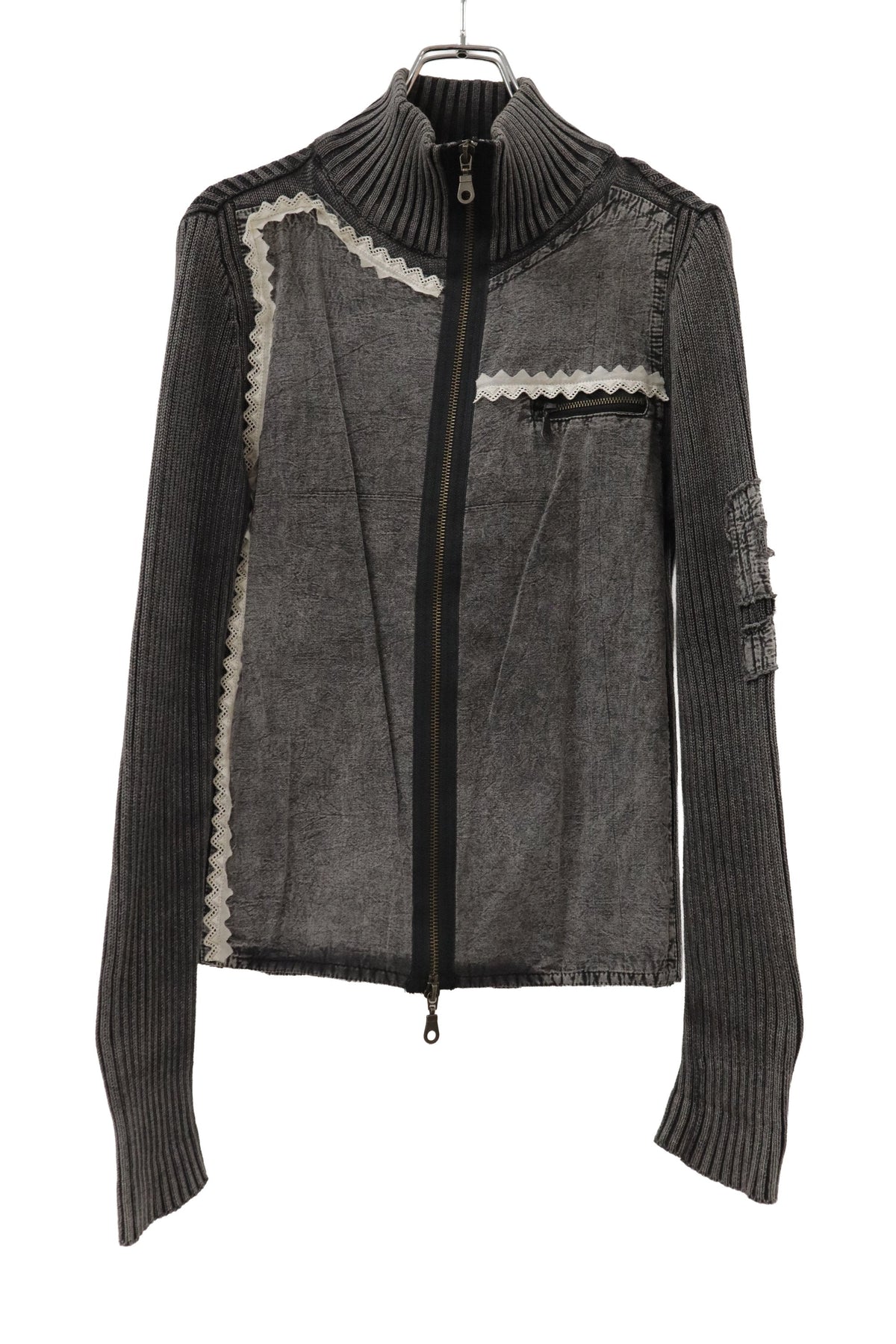 rib knit zip outer/RM-［2608-038］