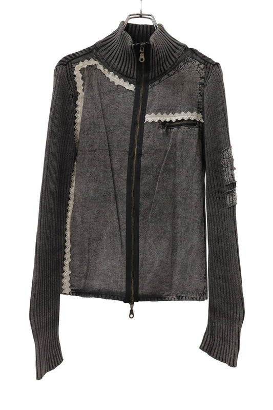 rib knit zip outer/RM-［2608-038］