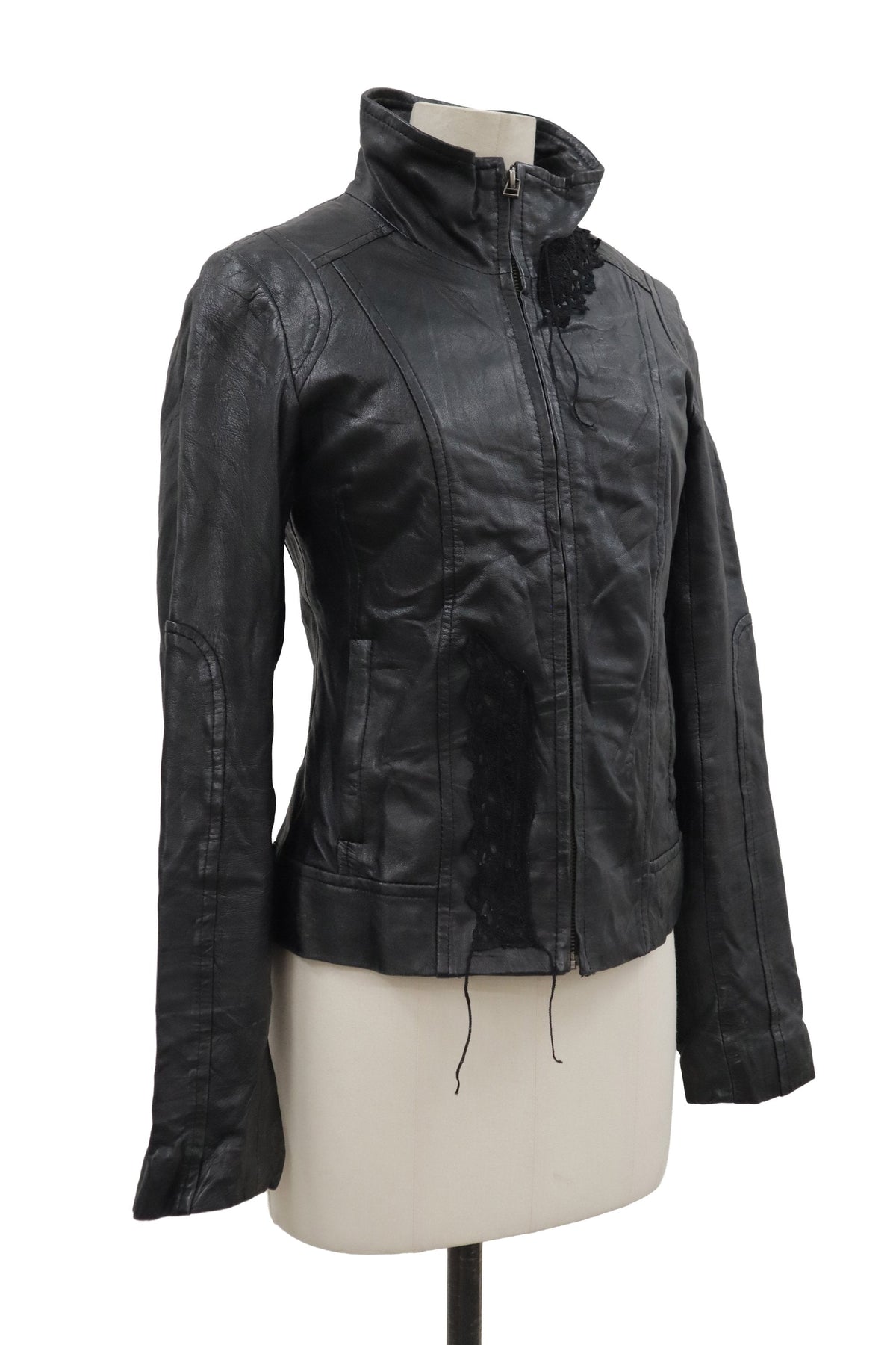 lace leather jacket/RM-［2608-104］