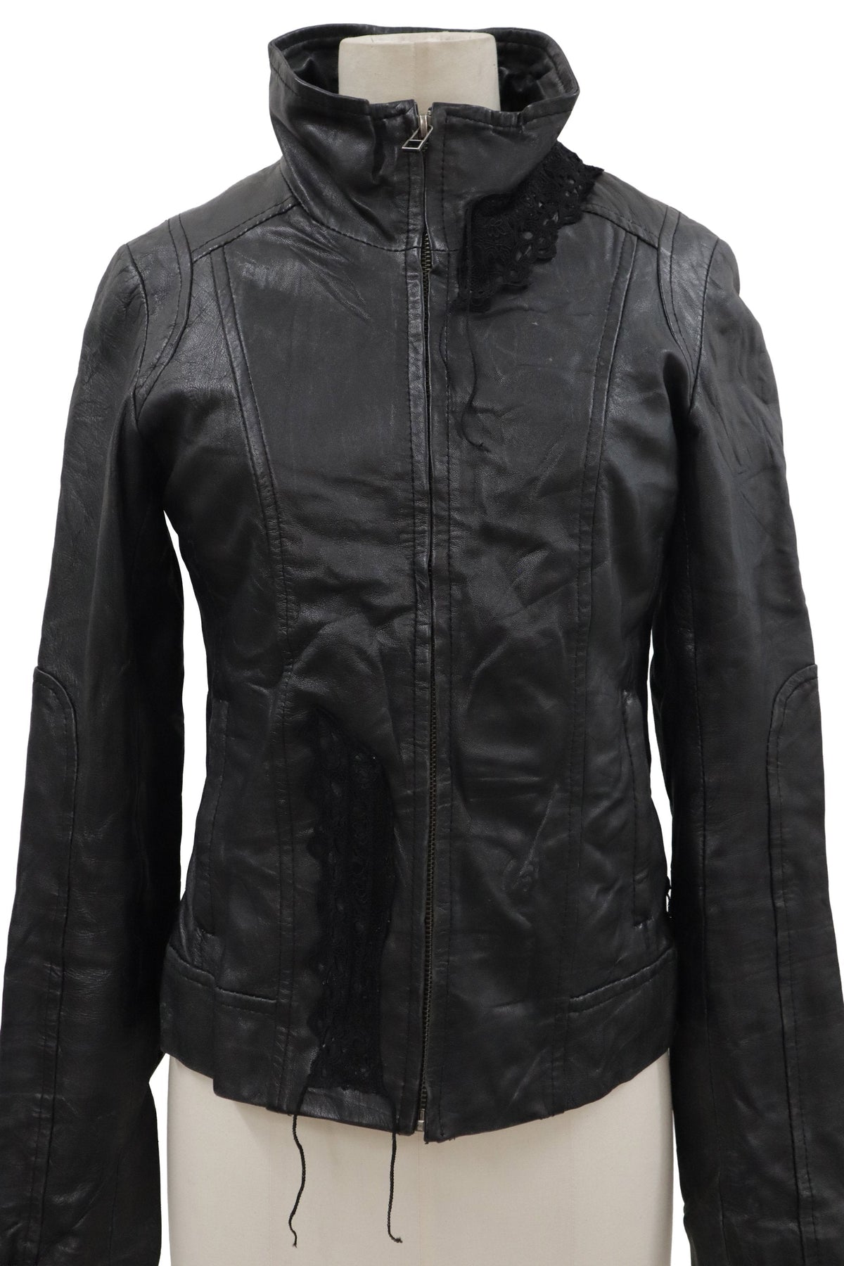 lace leather jacket/RM-［2608-104］