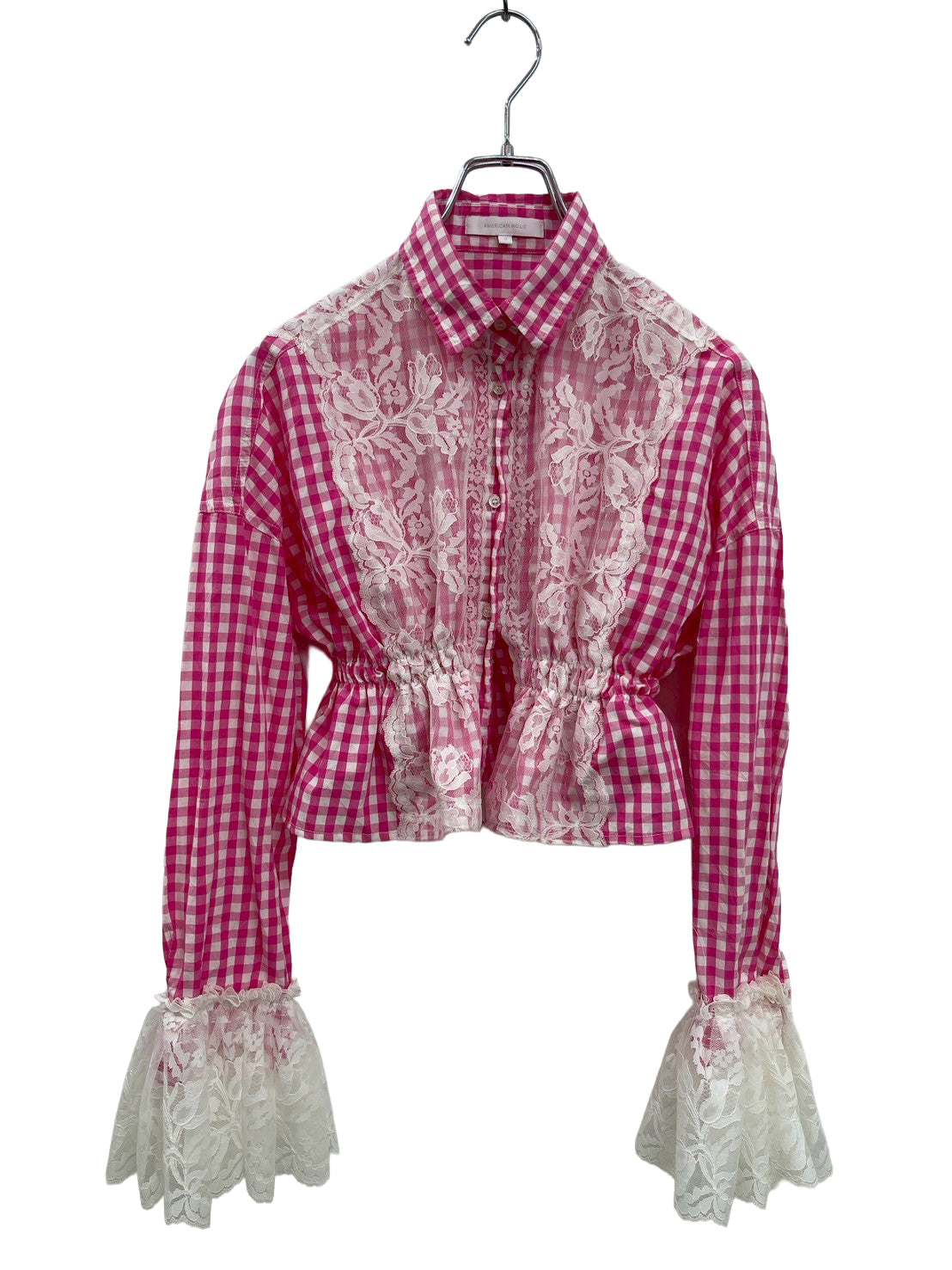 Gingham Lace Shirts　ギンガムチェックレースシャツ RM-［2507-137］
