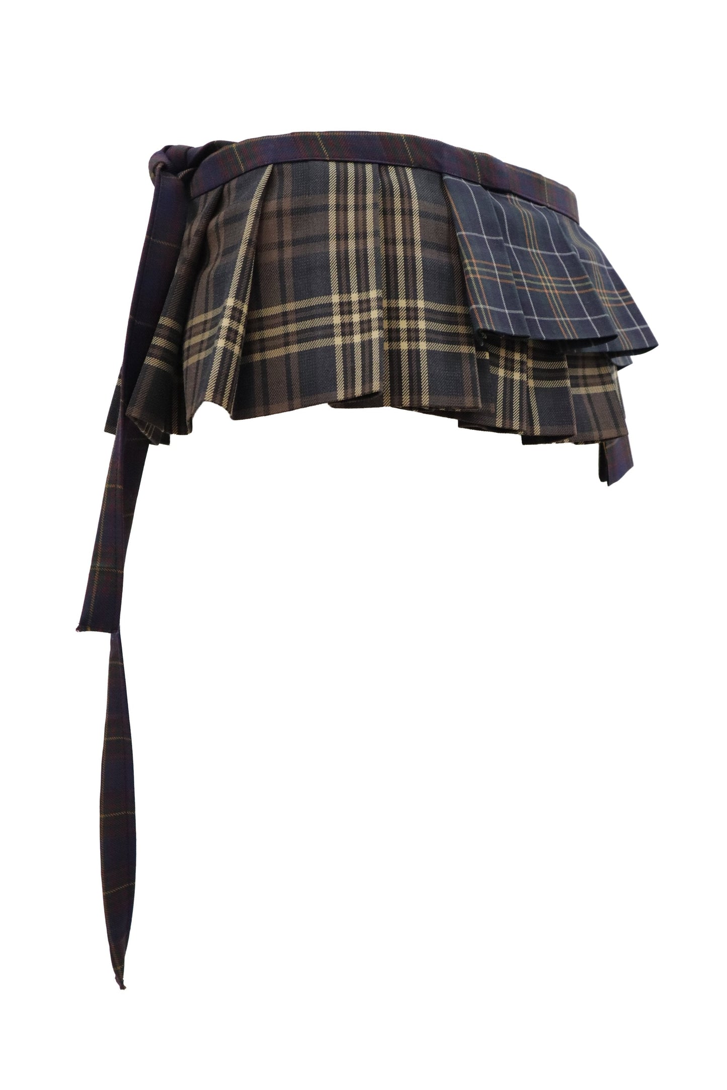 plaid tiered mini skirt/RM-［2607-051］