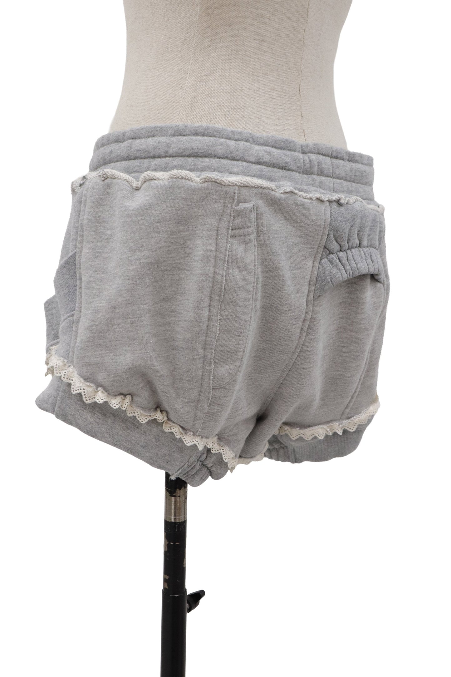 lace trim sweat shorts/RM-［2607-057］