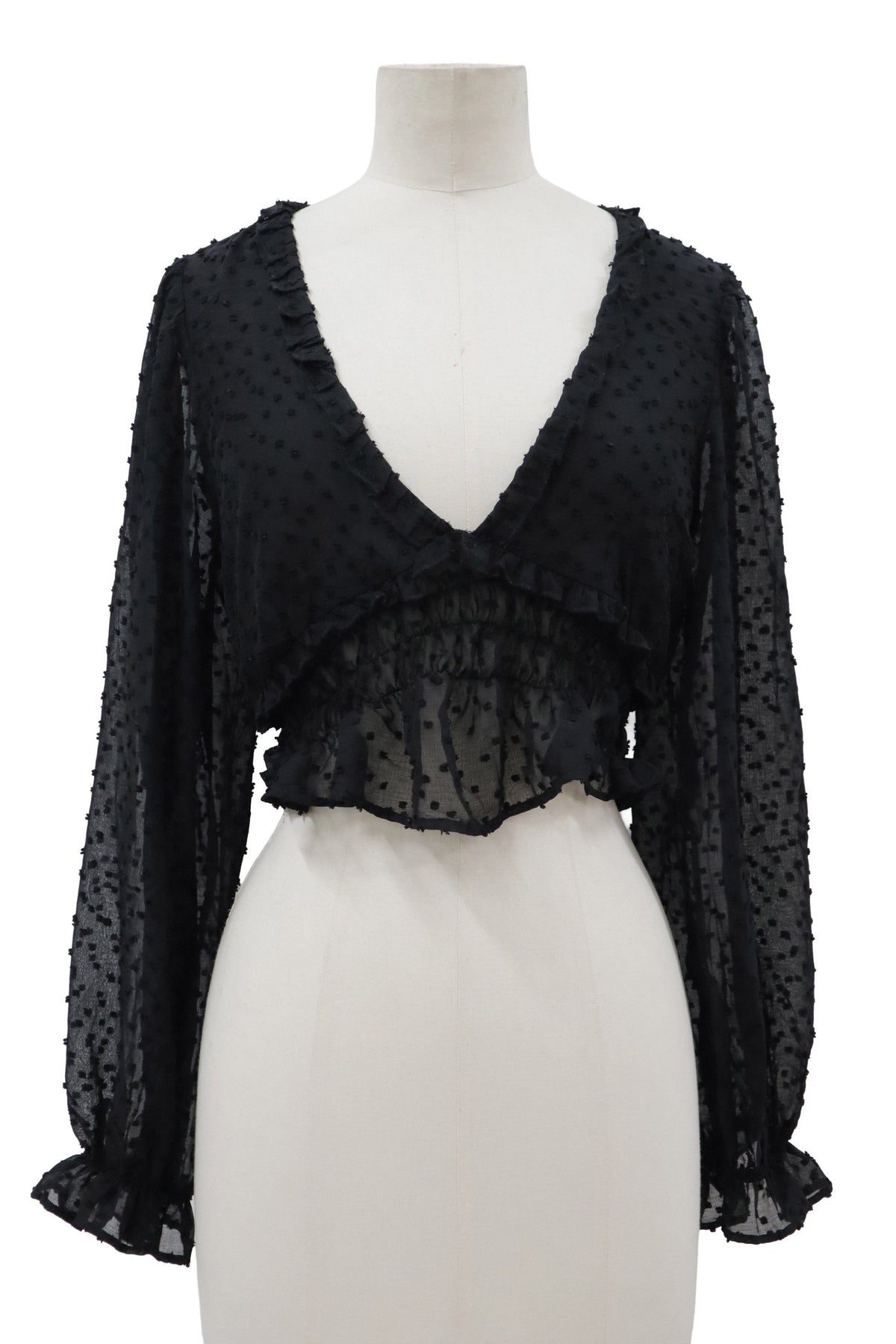 lace up shirring tops/RM-［2608-053］