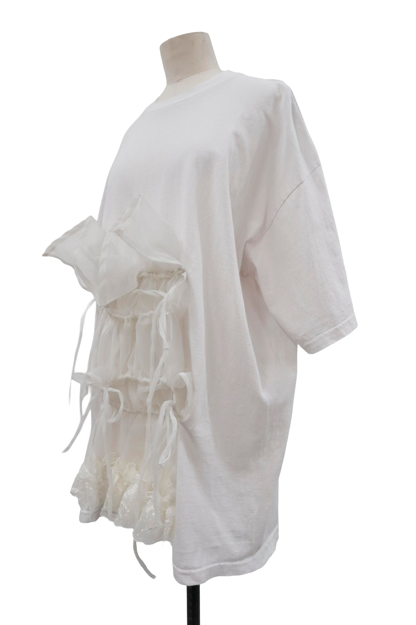 shirring ribbon tee/RM-［2605-033］