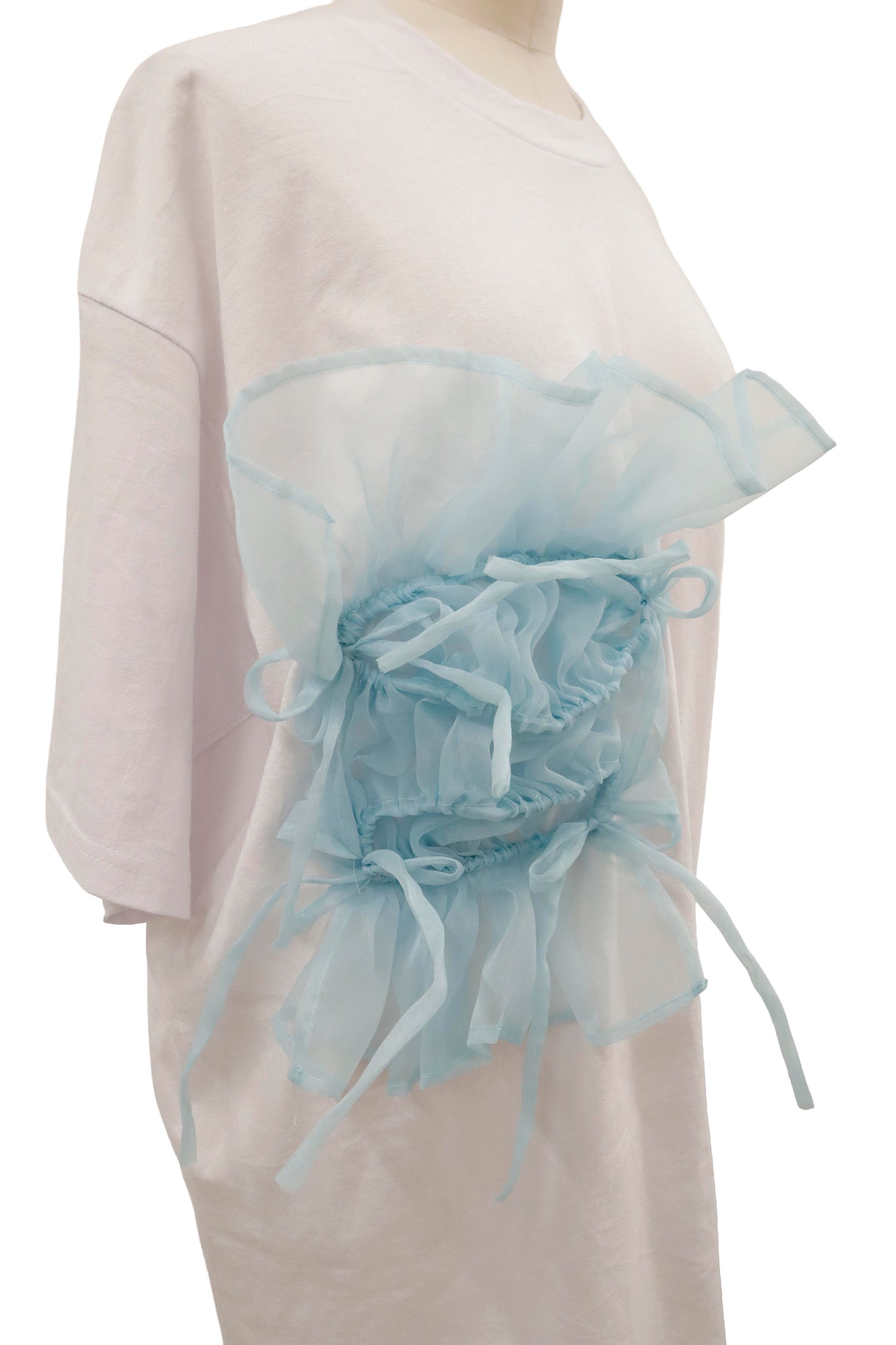 shirring ribbon tee/RM-［2605-026］