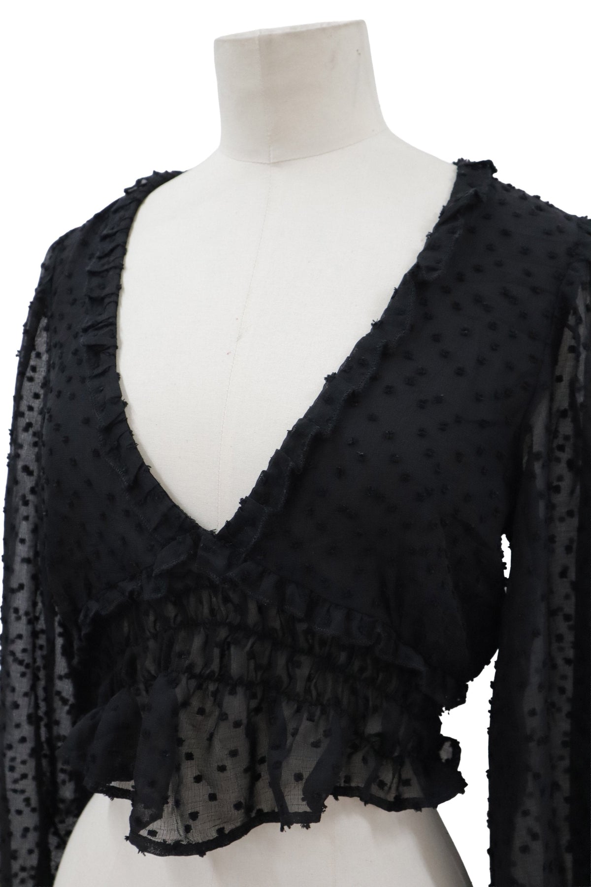 lace up shirring tops/RM-［2608-053］