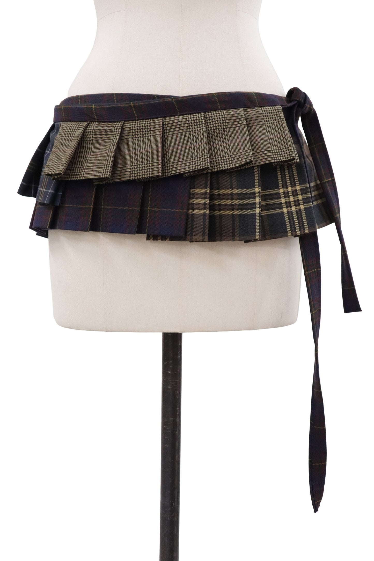 plaid tiered mini skirt/RM-［2607-051］