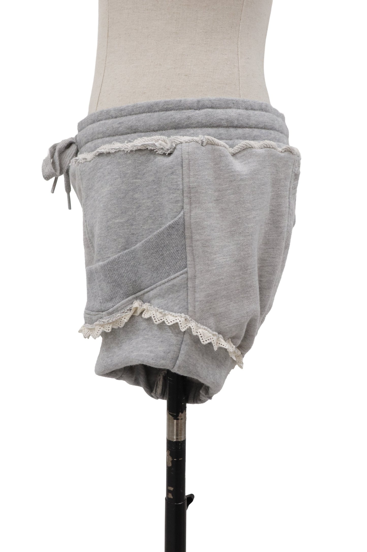 lace trim sweat shorts/RM-［2607-057］