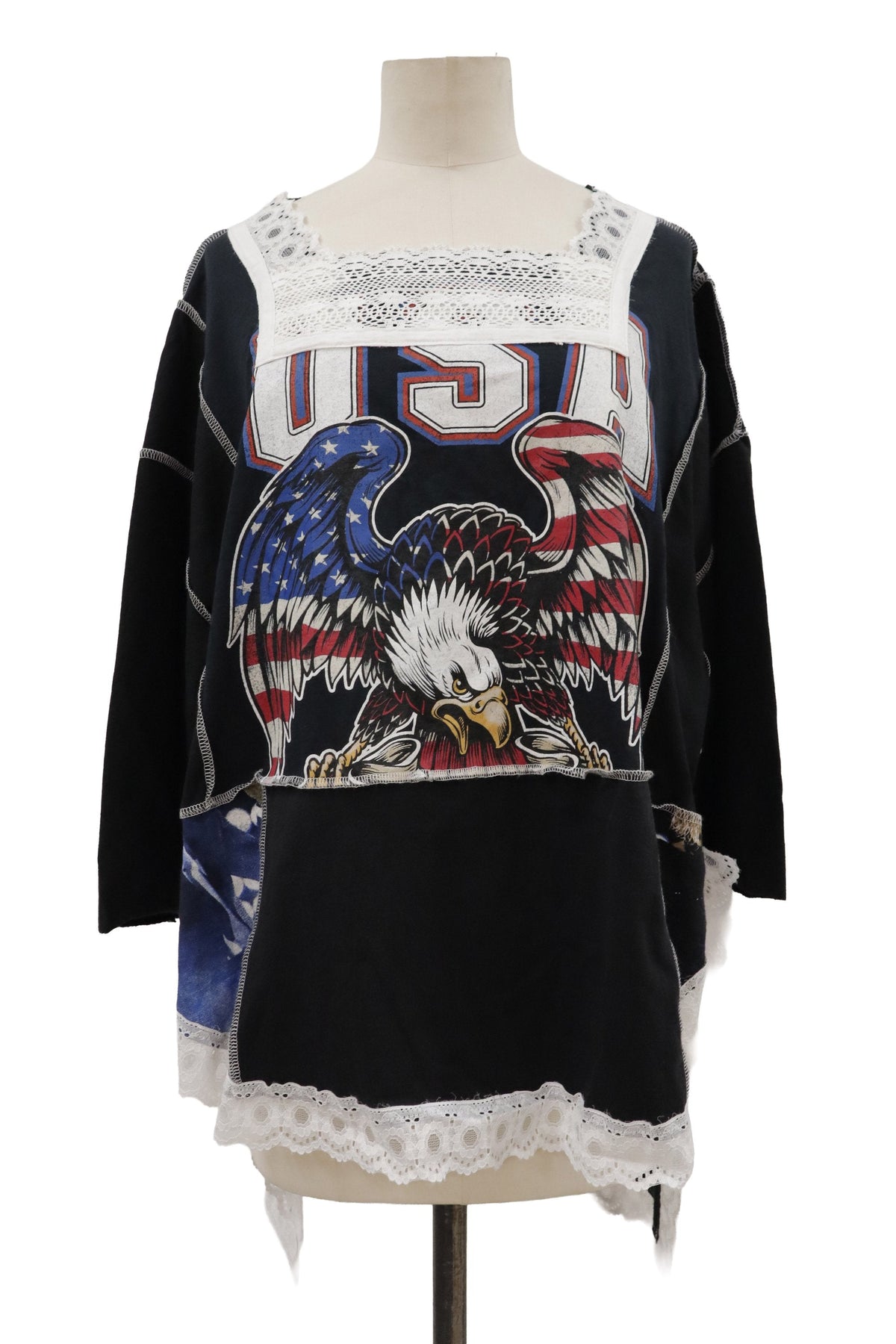 patchwork lace tee/RM-［2608-085］