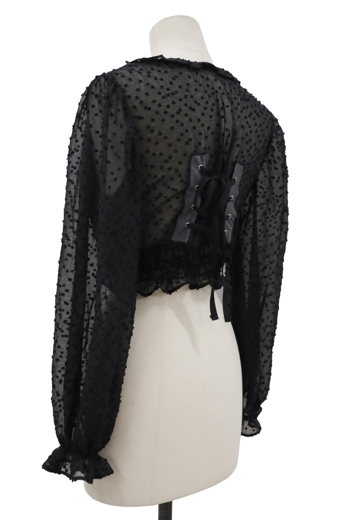 lace up shirring tops/RM-［2608-053］